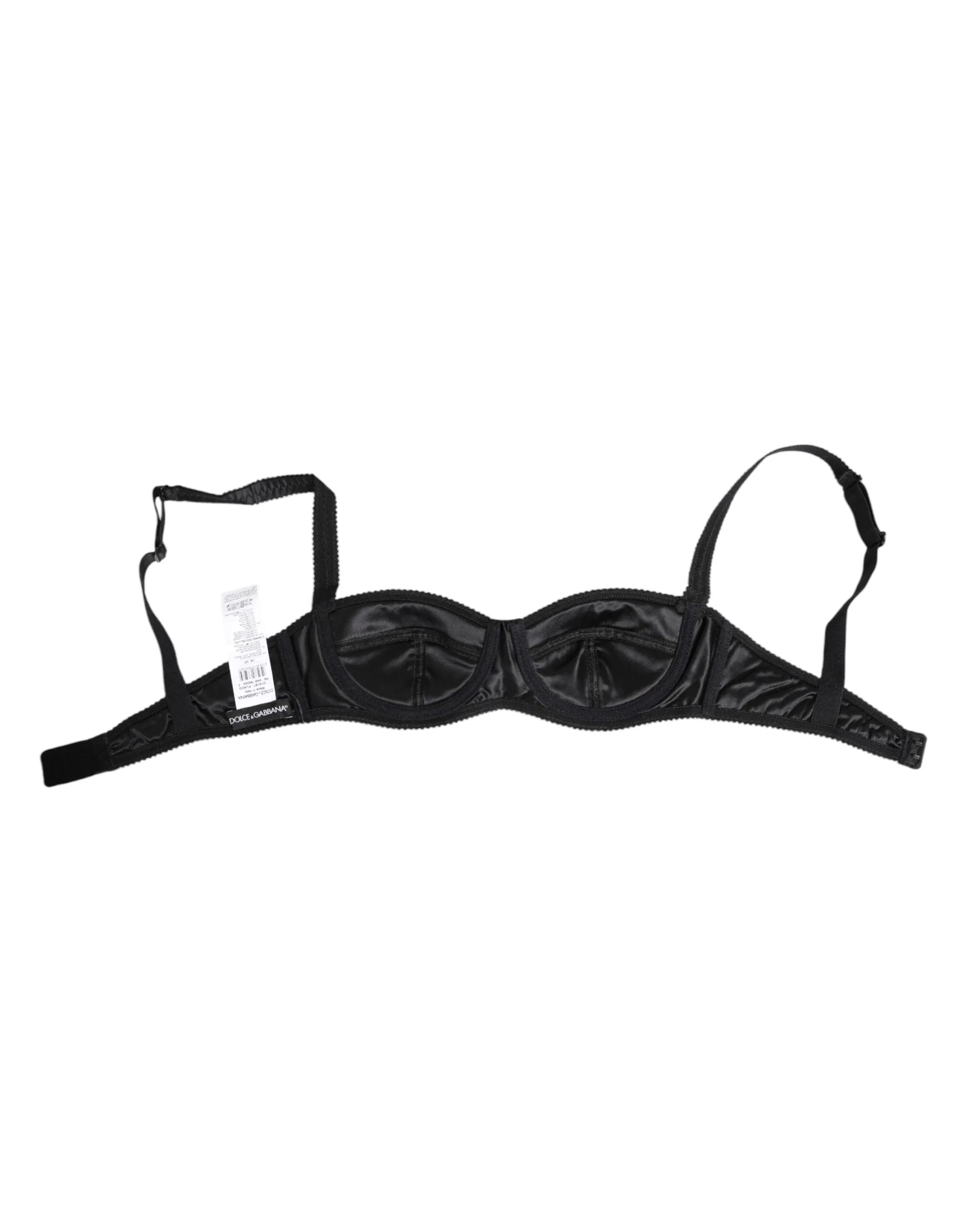 Dolce & Gabbana Black Silk Satin Wireless Lingerie Bra Underwear sold by Siebentaschen product image thumbnail 3