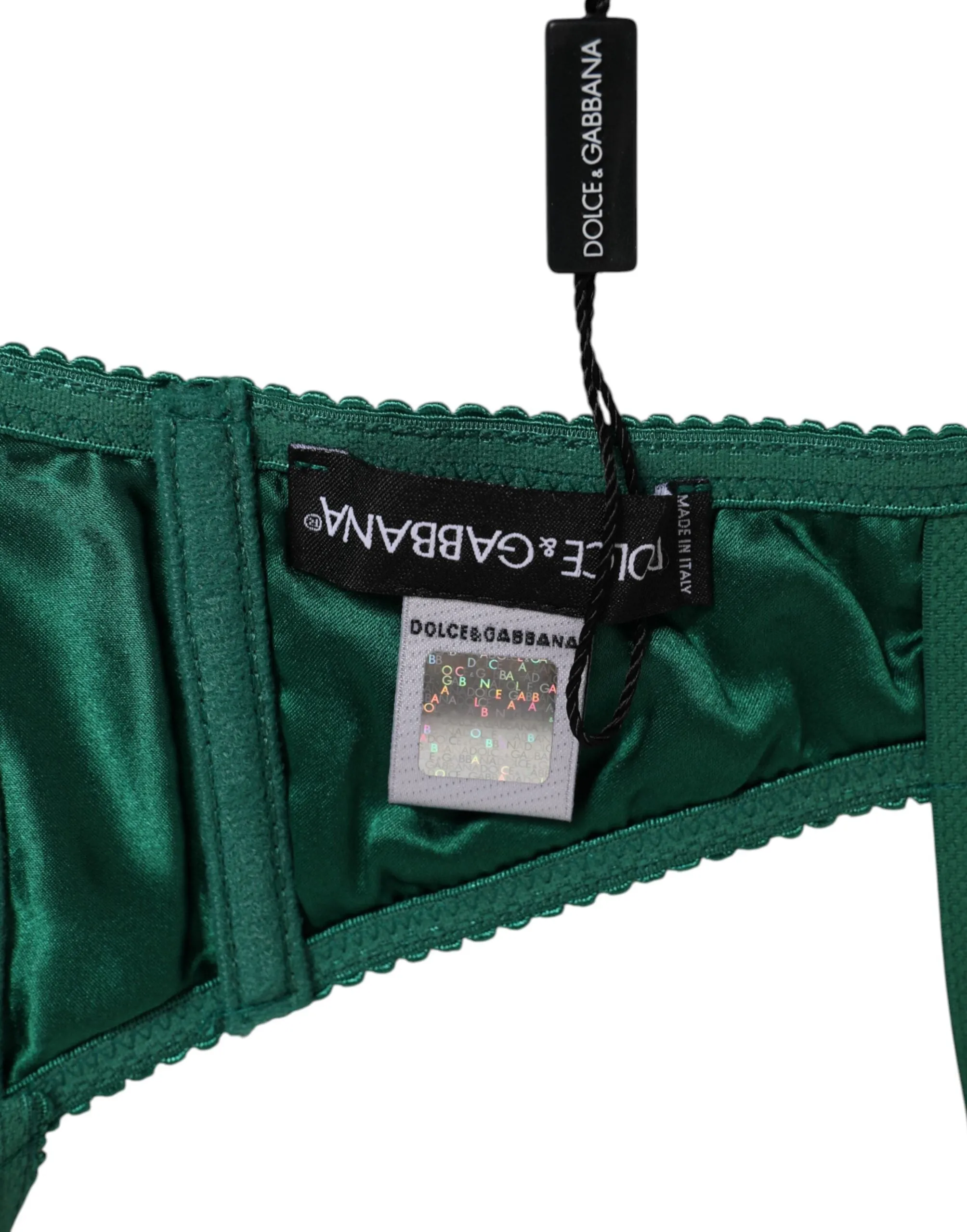 Dolce & Gabbana Green Satin Semi-Padded Underwire Musk Underwear sold by Siebentaschen product image thumbnail 4