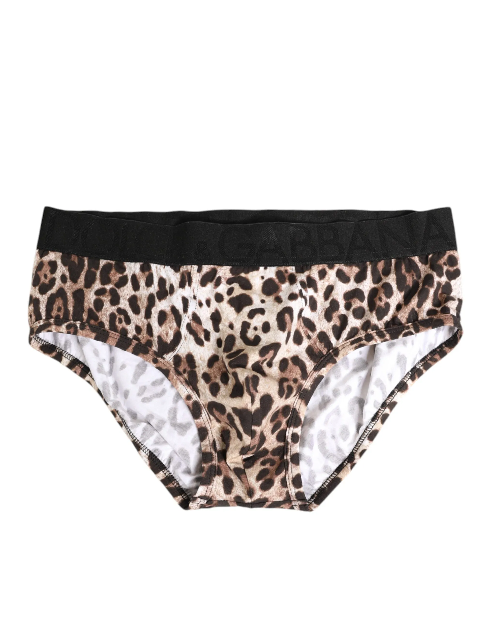 Dolce & Gabbana Leopard Print Black Waistband Cotton Underwear sold by Siebentaschen