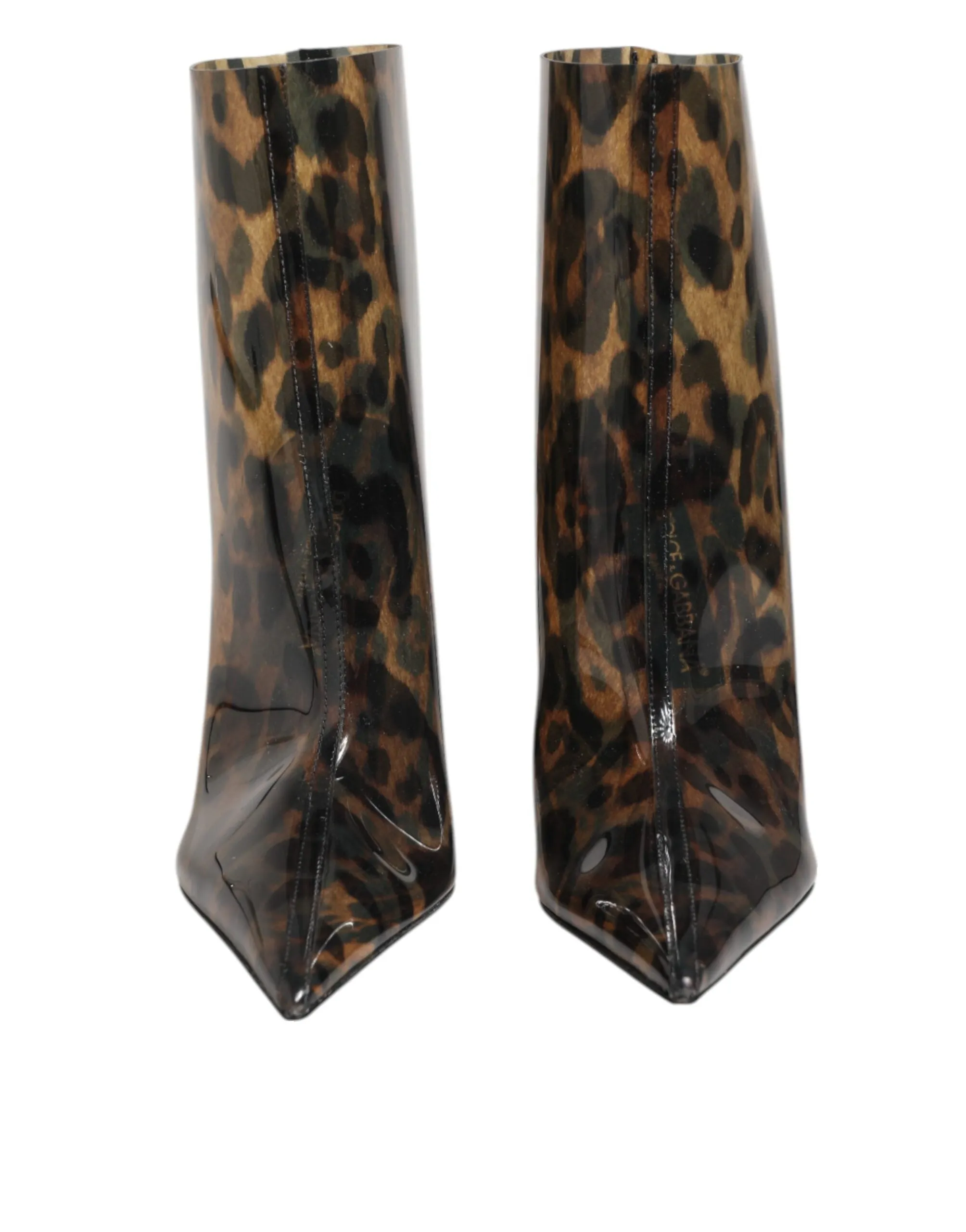 Dolce & Gabbana Leopard Print PVC Pointed Toe Boots Shoes sold by Siebentaschen product image thumbnail 3
