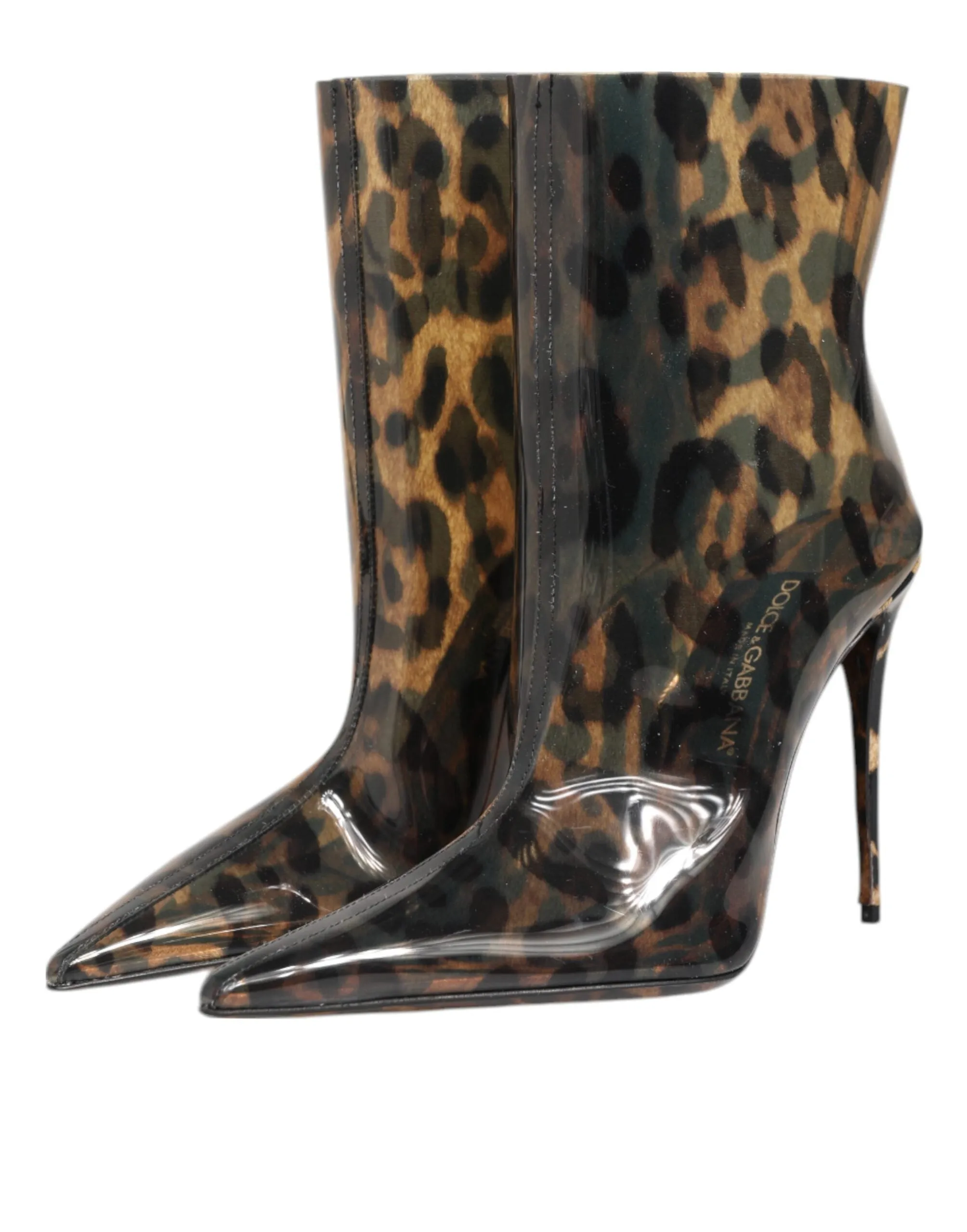Dolce & Gabbana Leopard Print PVC Pointed Toe Boots Shoes sold by Siebentaschen product image thumbnail 5
