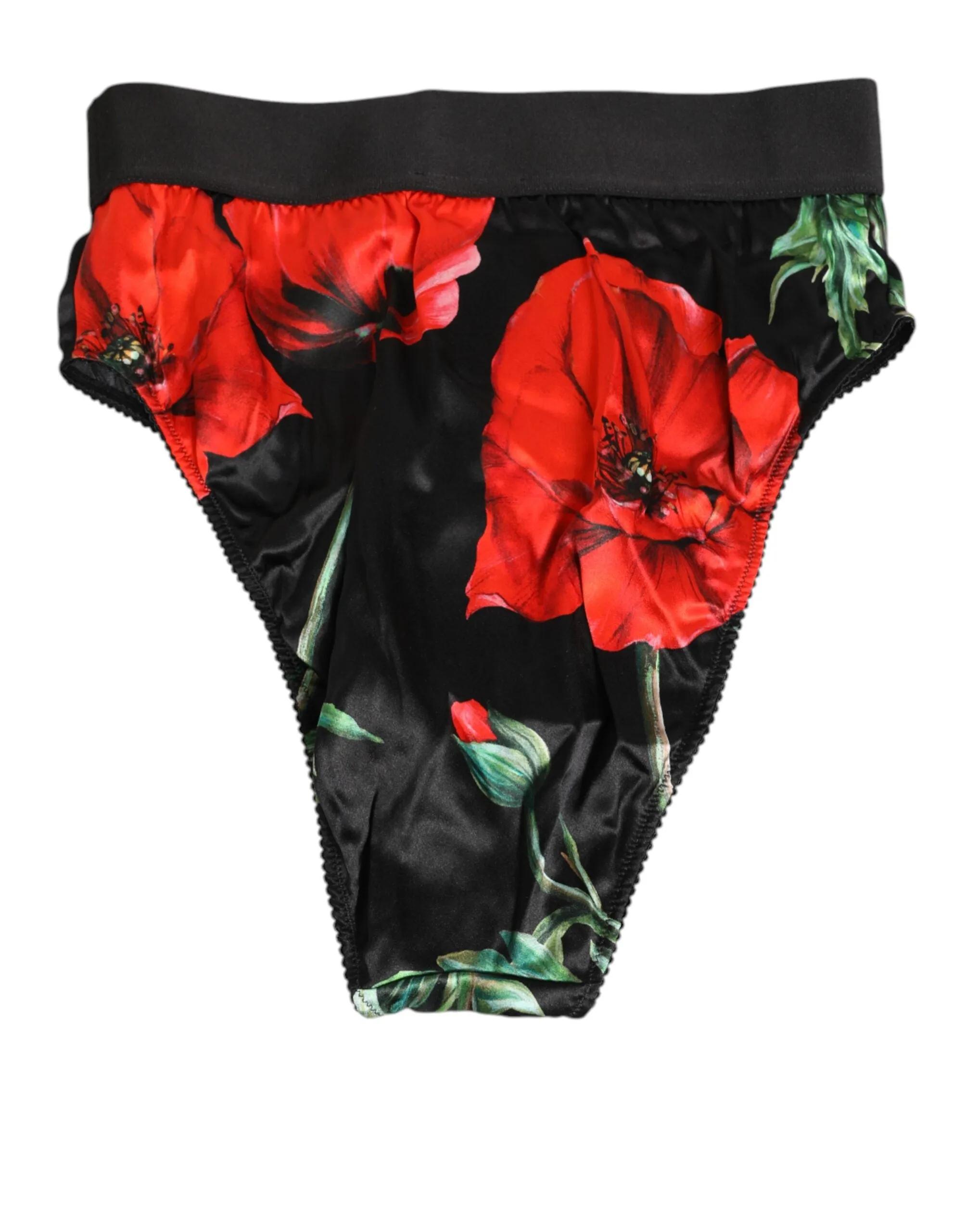 Dolce & Gabbana Black Floral Print High Waist Sheer Mesh Underwear sold by Siebentaschen product image thumbnail 4