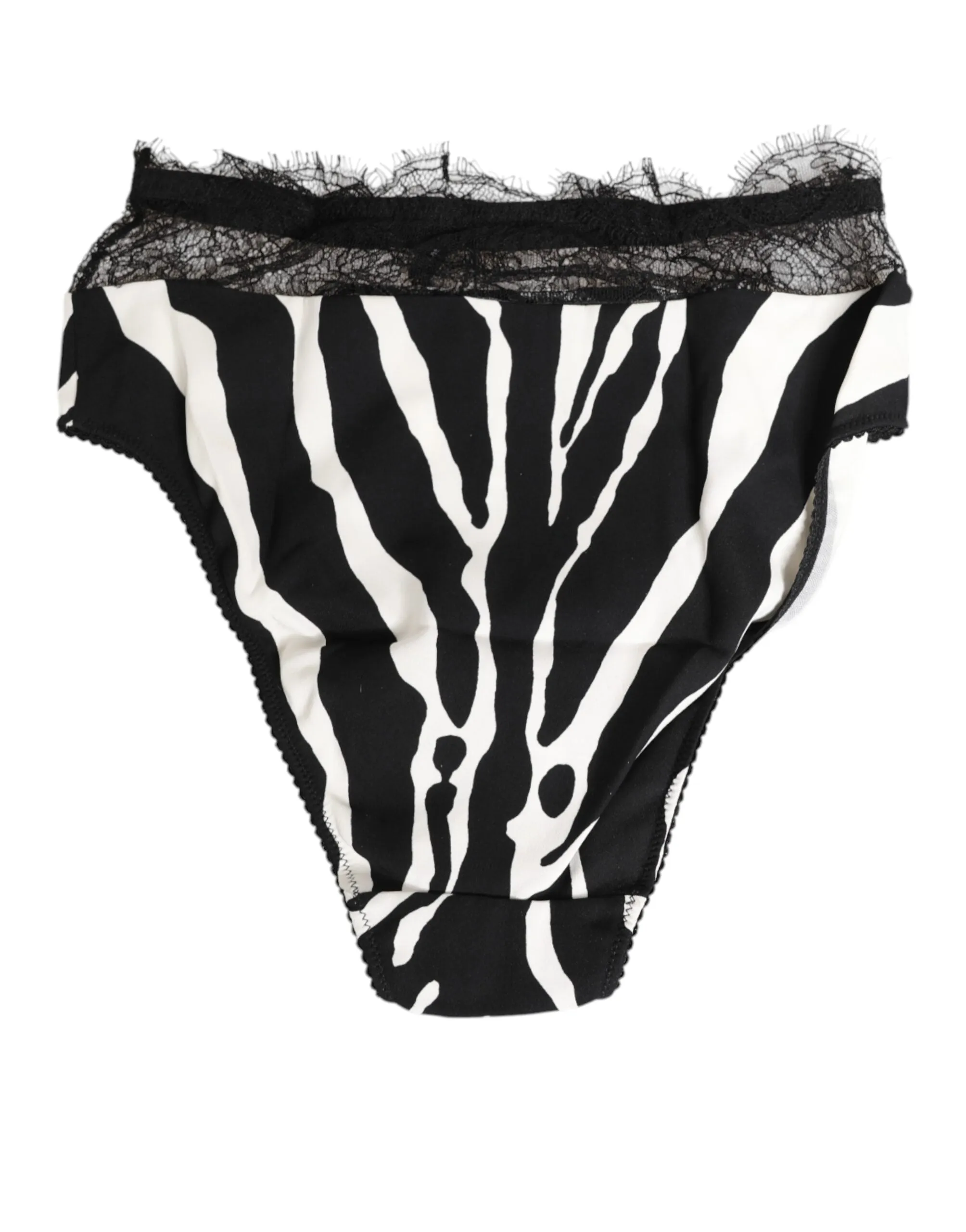 Dolce & Gabbana Black White Zebra Print Lace Trim High Underwear sold by Siebentaschen product image thumbnail 4