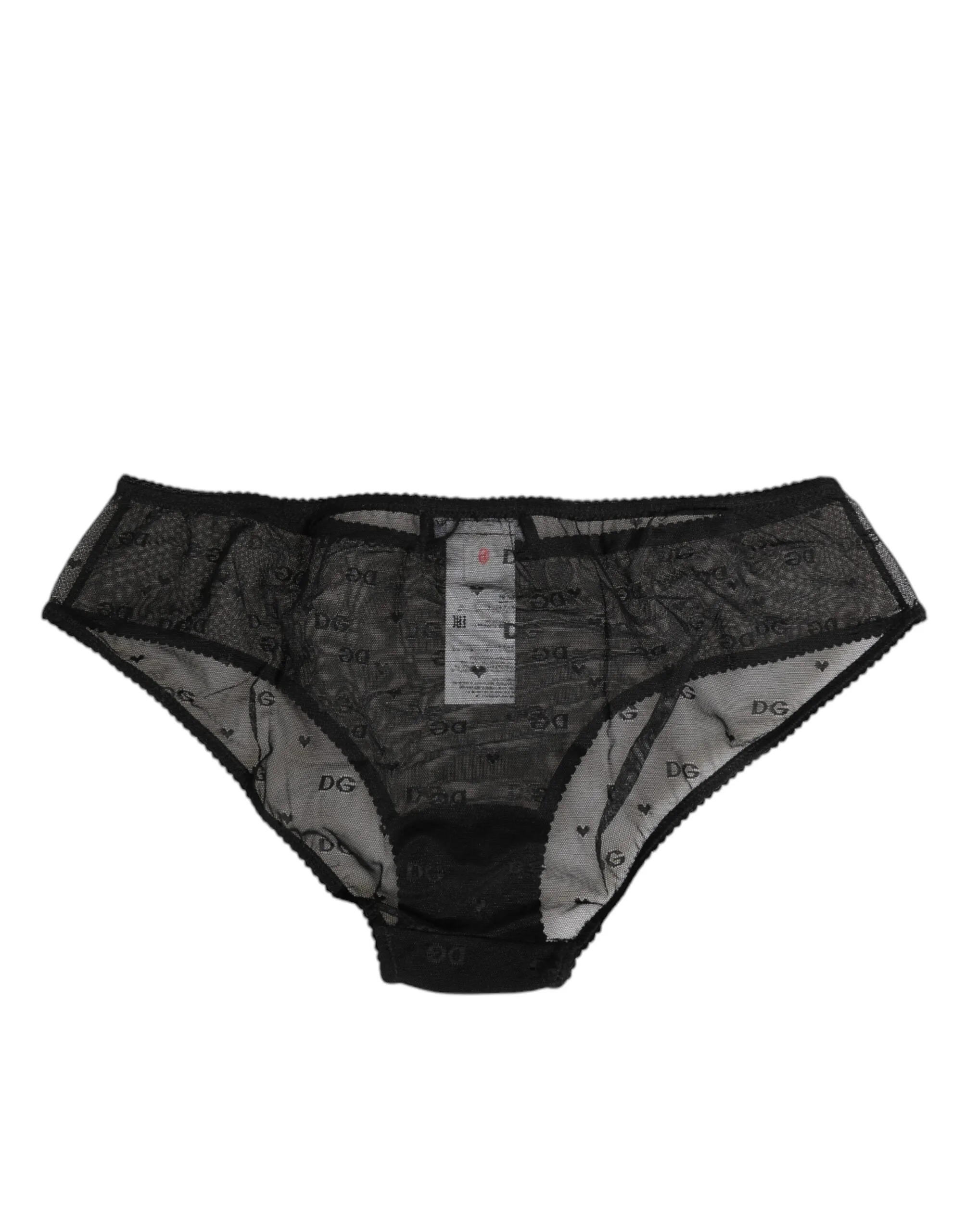 Dolce & Gabbana Black Sheer Mesh Lace Polka Dot Logo Underwear sold by Siebentaschen product image thumbnail 4