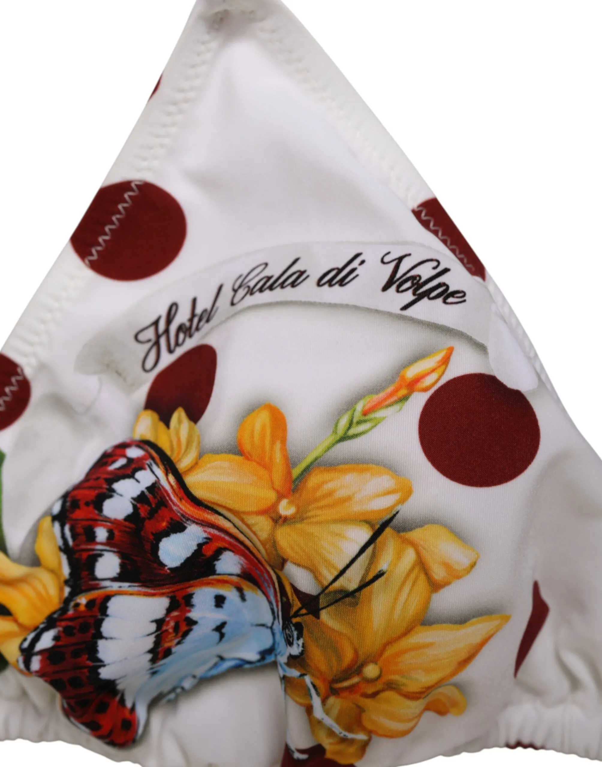 Dolce & Gabbana White Red Polka Dot Floral Print Triangle sold by Siebentaschen product image thumbnail 3