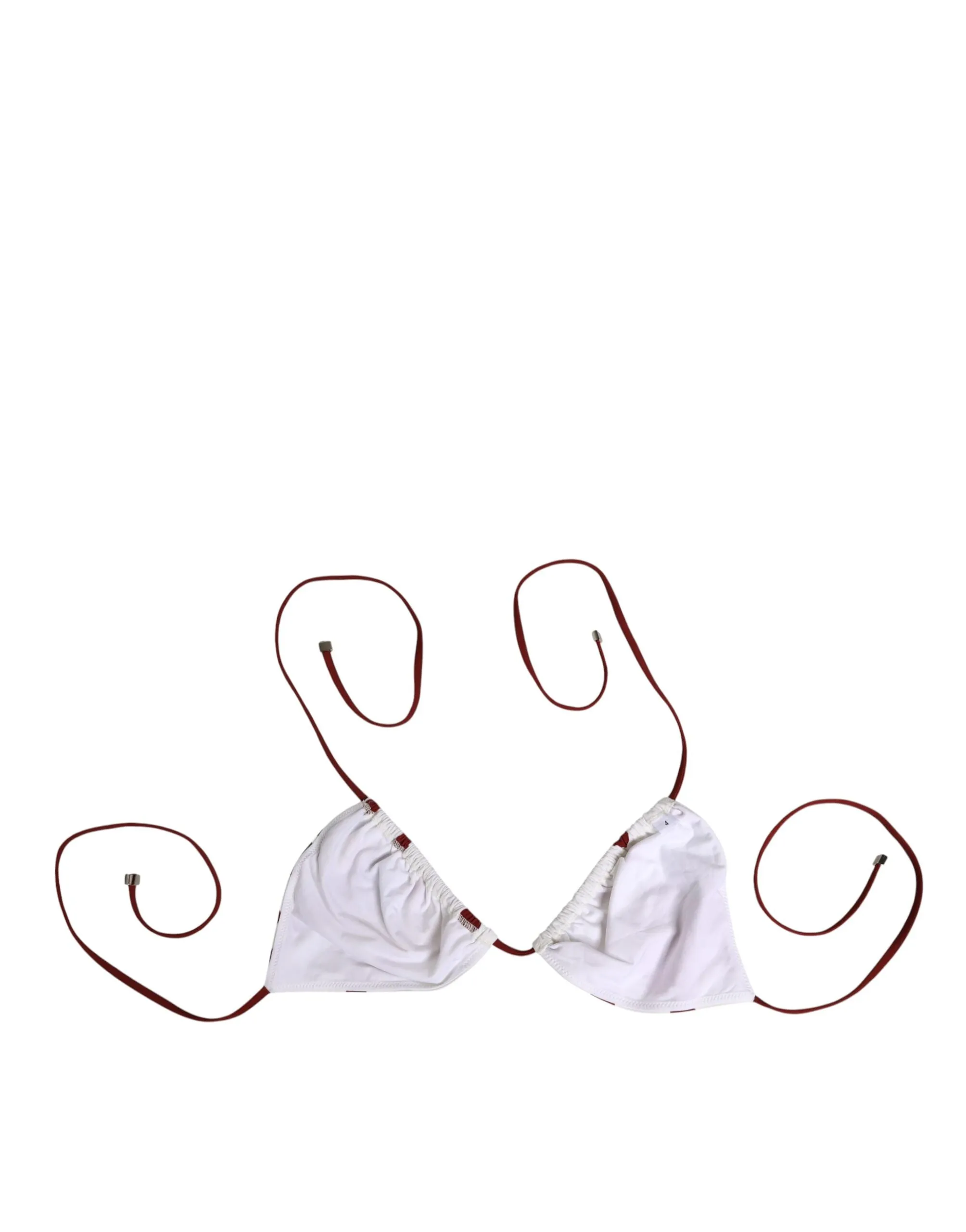 Dolce & Gabbana White Red Polka Dot Floral Print Triangle sold by Siebentaschen product image thumbnail 5