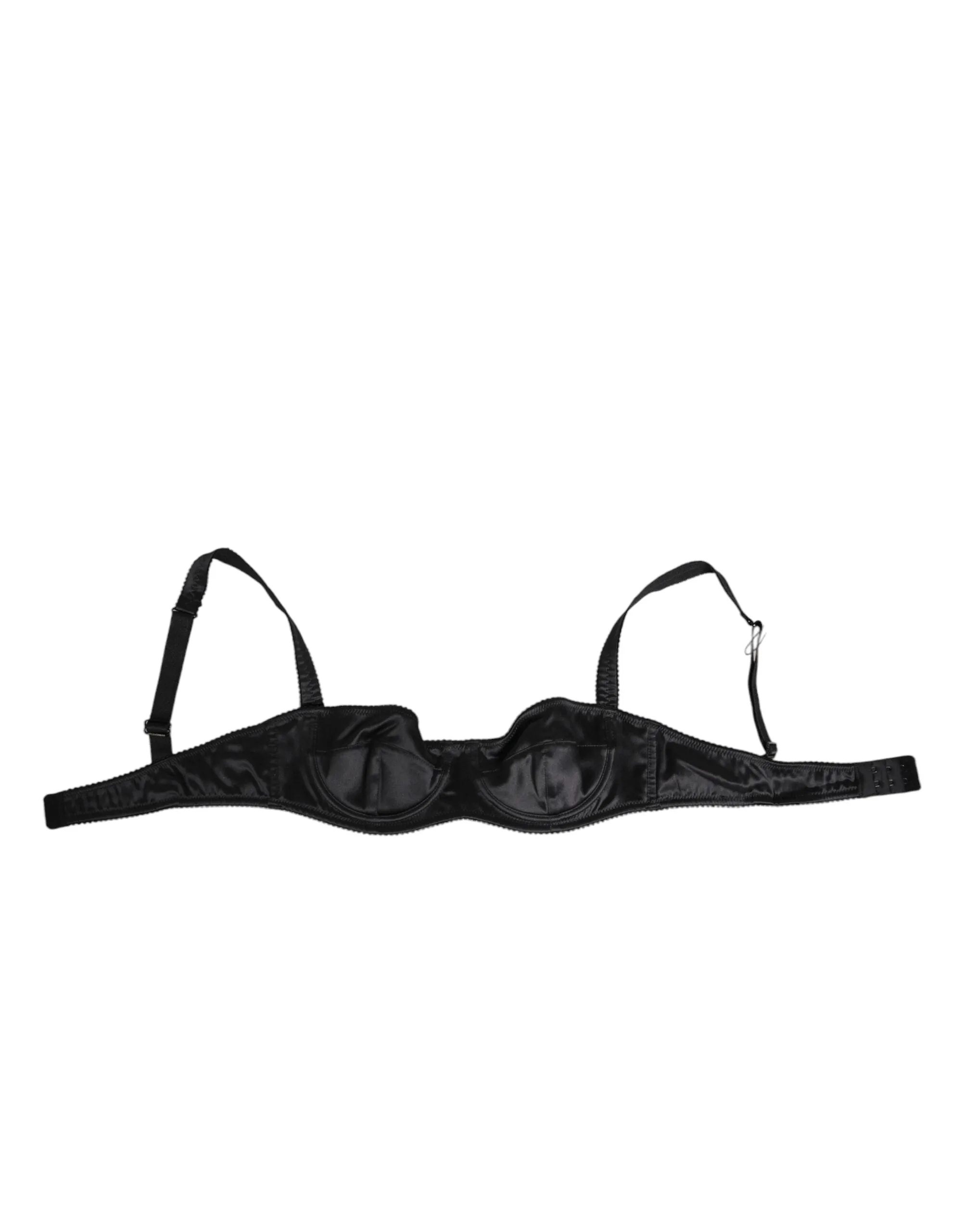 Dolce & Gabbana Black Satin Underwire Bra Lingerie IT2 Underwear sold by Siebentaschen product image thumbnail 2