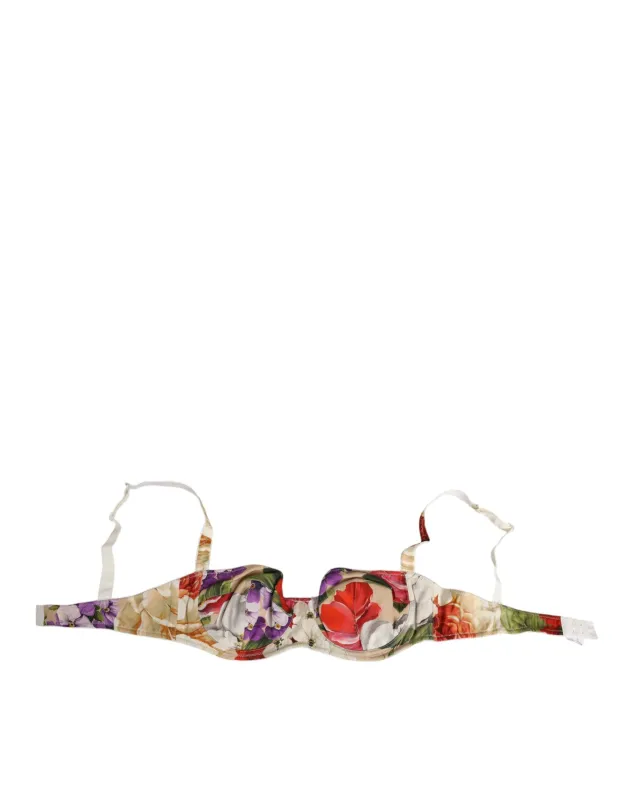 Dolce & Gabbana Floral Print Semi Padded Balconette Bra Underwear sold by Siebentaschen