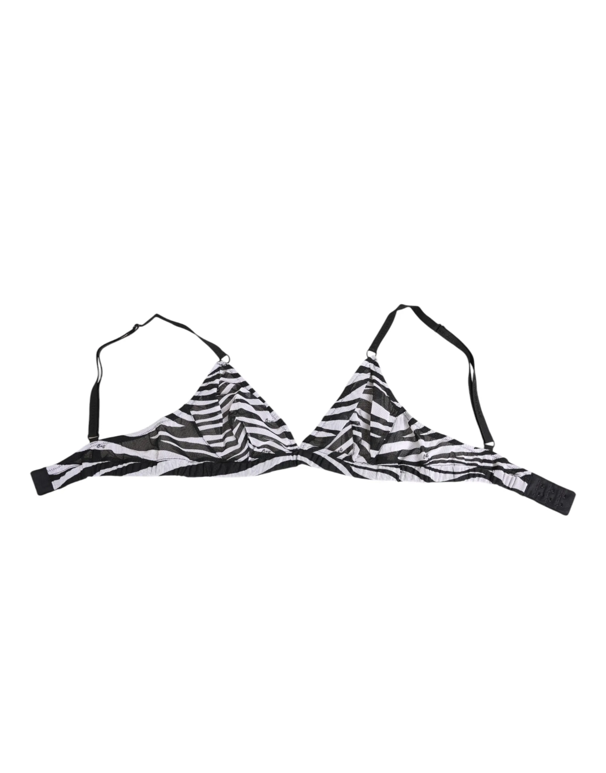 Dolce & Gabbana Black White Zebra Print Sheer Mesh Bralette Underwear sold by Siebentaschen product image thumbnail 2