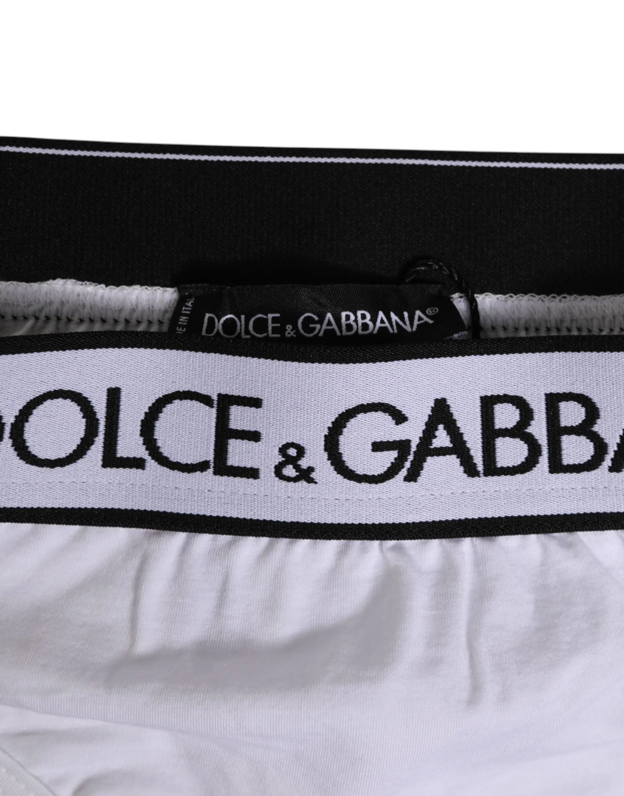 Dolce & Gabbana White Logo Waistband Modal Cotton Thong Underwear sold by Siebentaschen product image thumbnail 4
