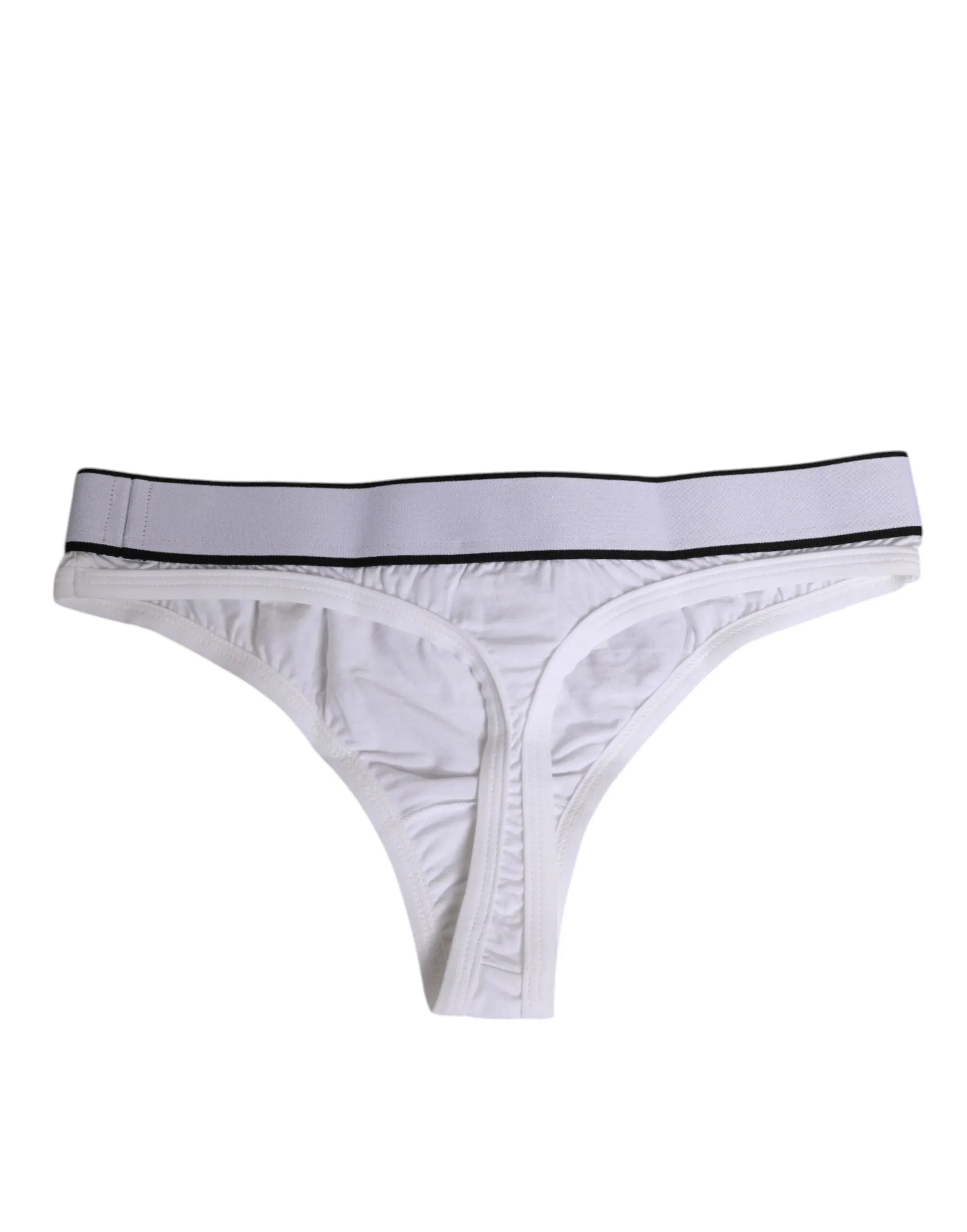 Dolce & Gabbana White Logo Waistband Modal Cotton Thong Underwear sold by Siebentaschen product image thumbnail 5