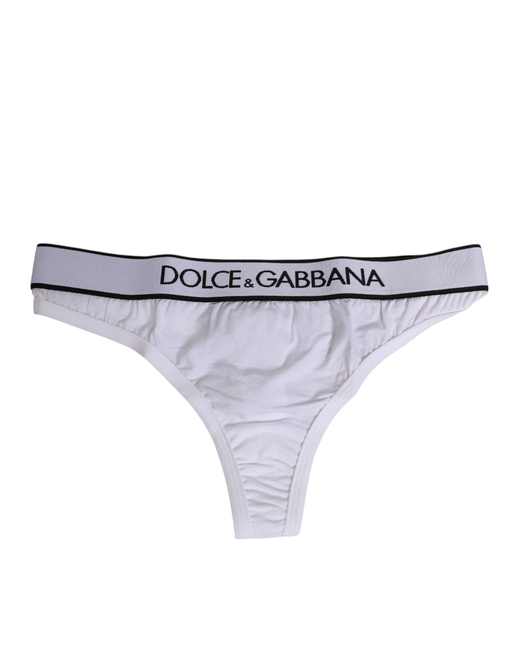 Dolce & Gabbana White Logo Waistband Modal Cotton Thong Underwear sold by Siebentaschen product image thumbnail 2