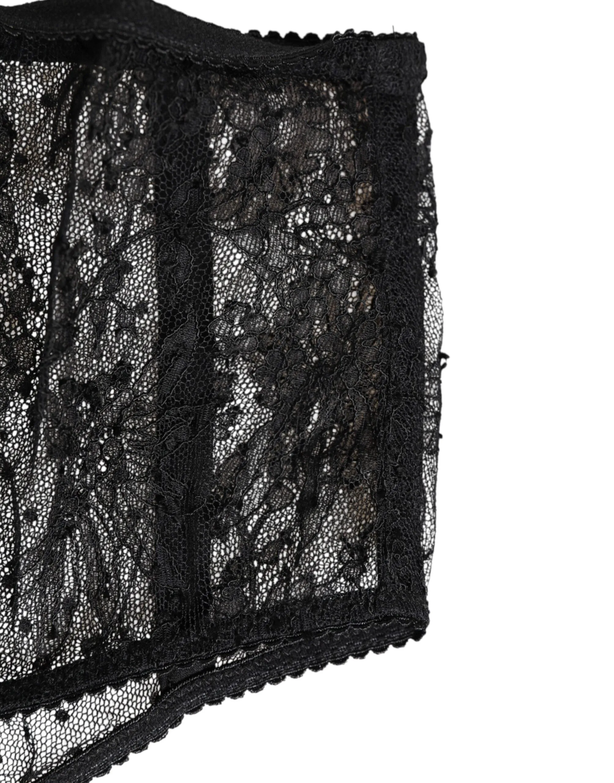 Dolce & Gabbana Black Lace Polka Dot Mesh High Waist Underwear sold by Siebentaschen product image thumbnail 4