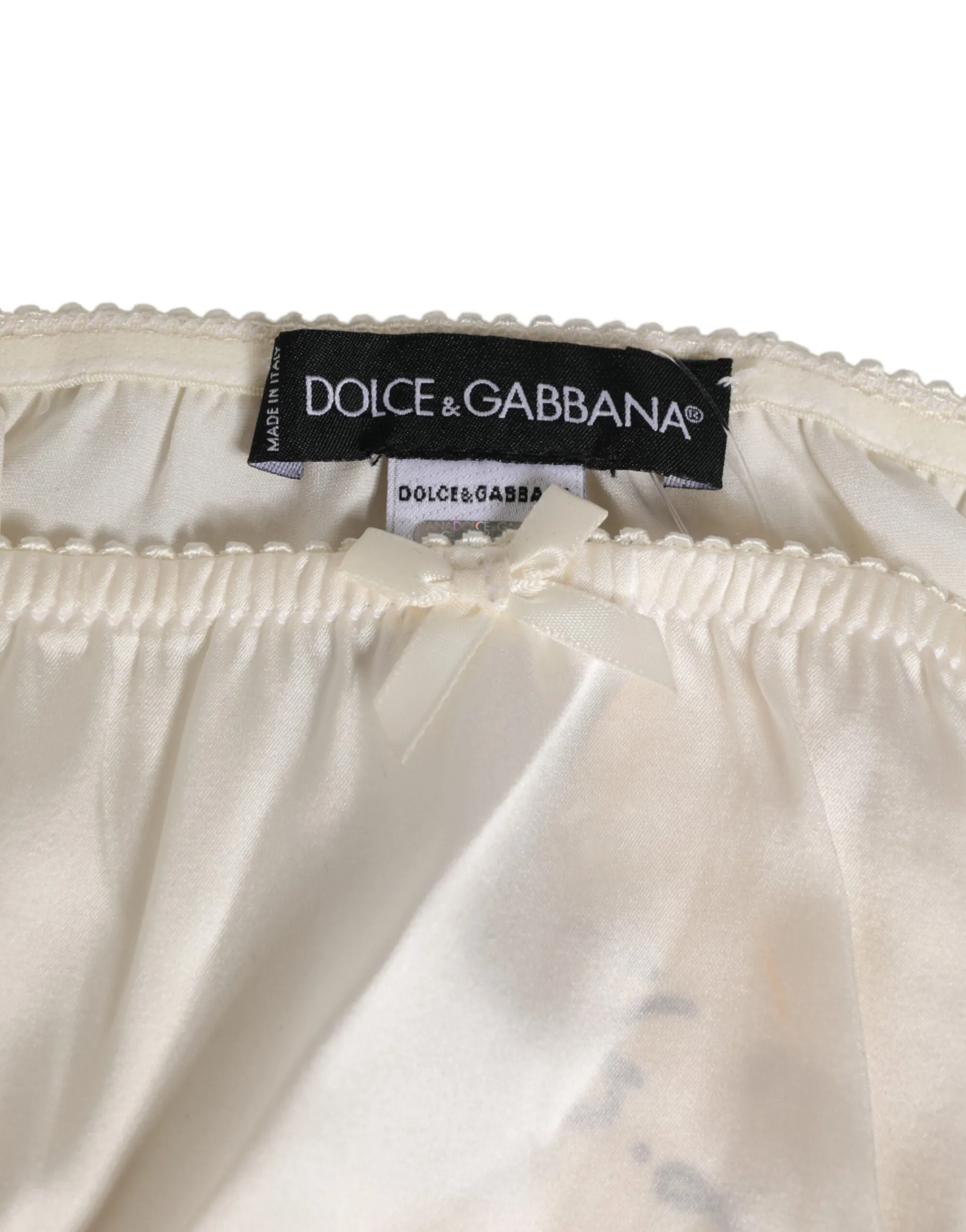 Dolce & Gabbana White Silk Satin Lingerie Panty Underwear sold by Siebentaschen product image thumbnail 3