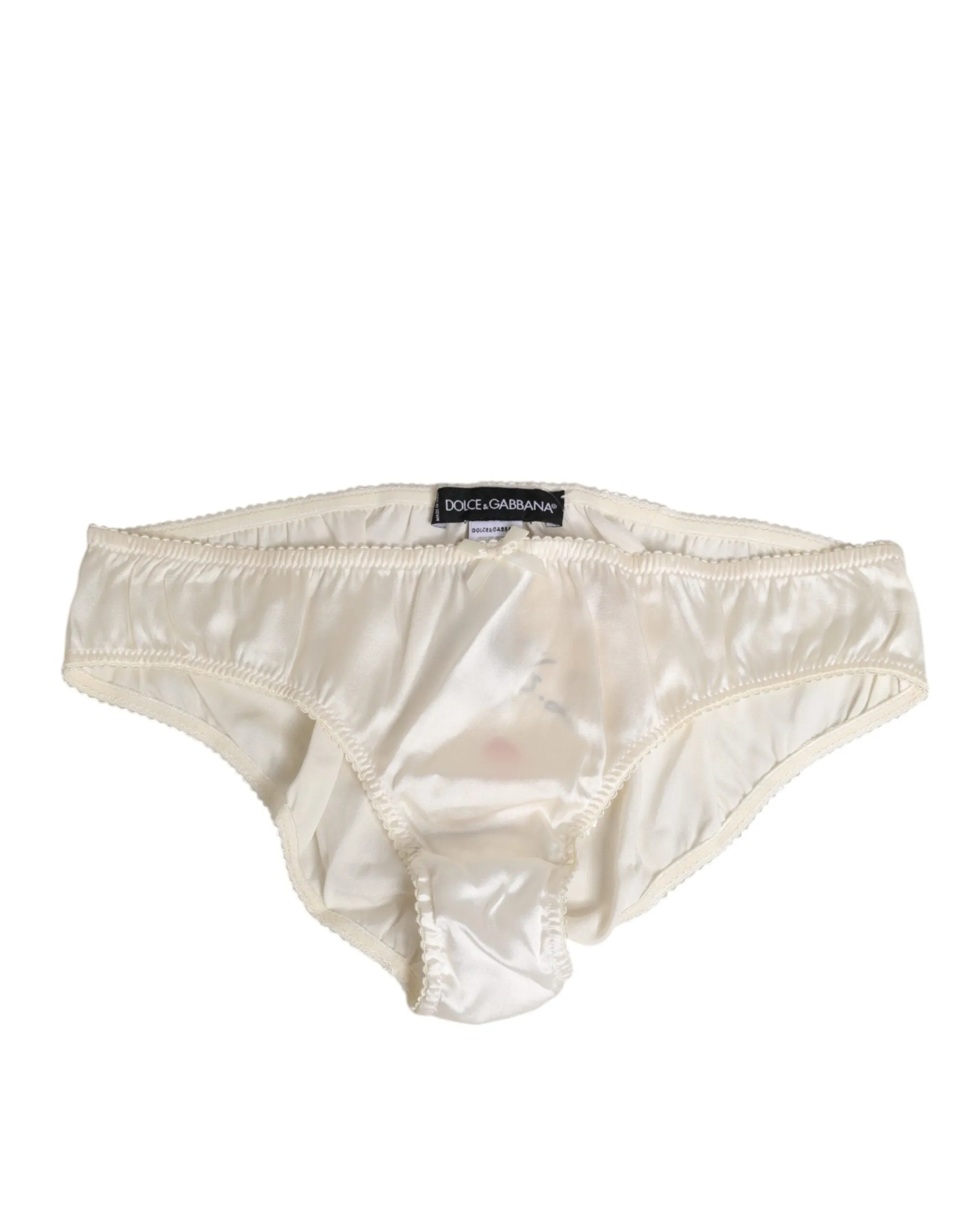 Dolce & Gabbana White Silk Satin Lingerie Panty Underwear sold by Siebentaschen