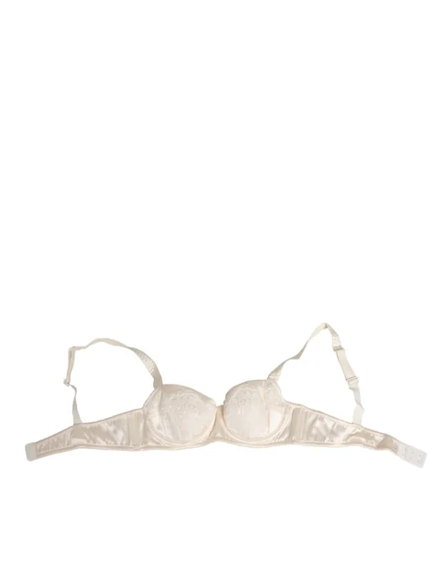 Dolce & Gabbana White Satin Lace Balconnet Lingerie Underwear sold by Siebentaschen