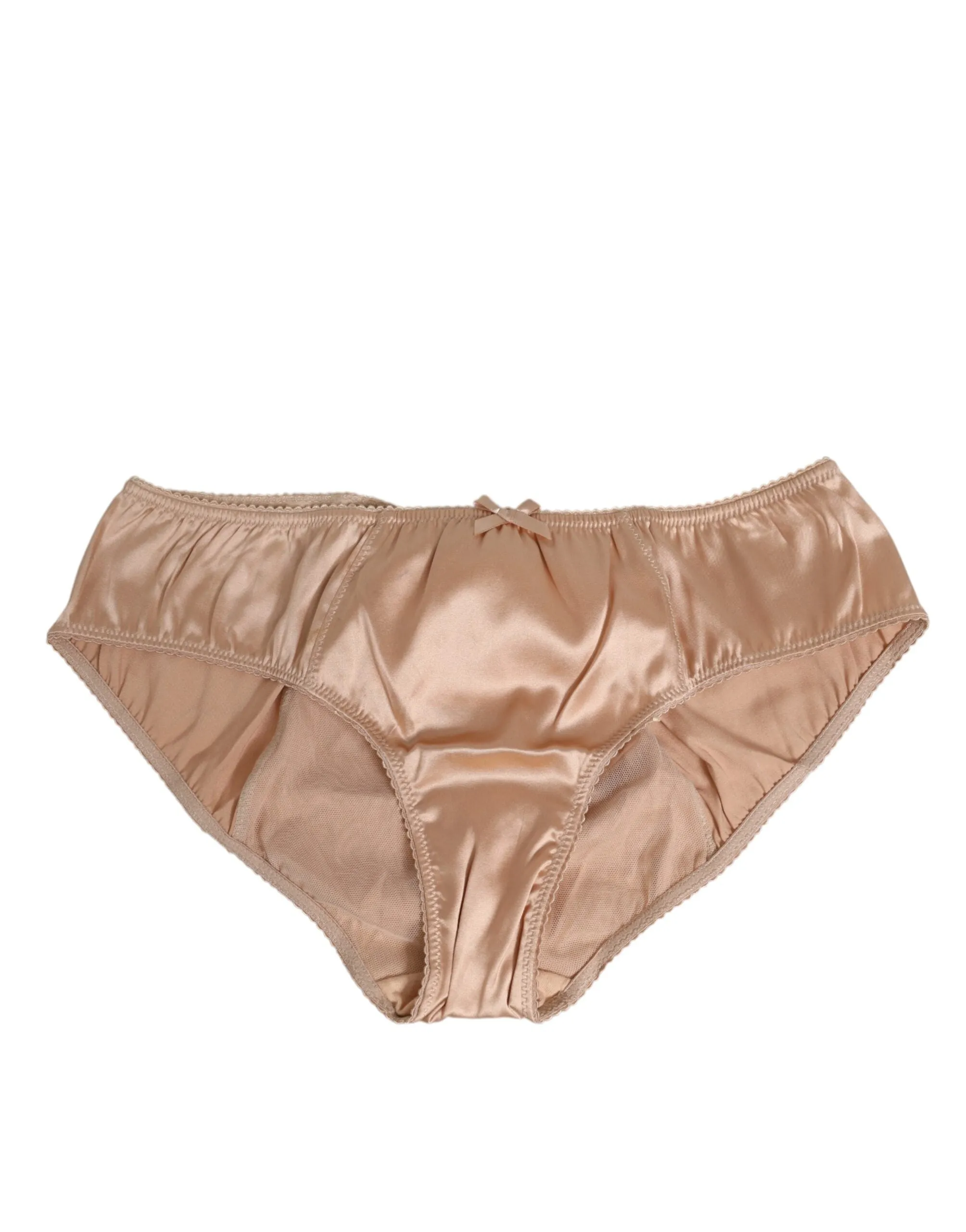 Dolce & Gabbana Nude Beige Silk Satin Bow Lace Trim Underwear sold by Siebentaschen product image thumbnail 2
