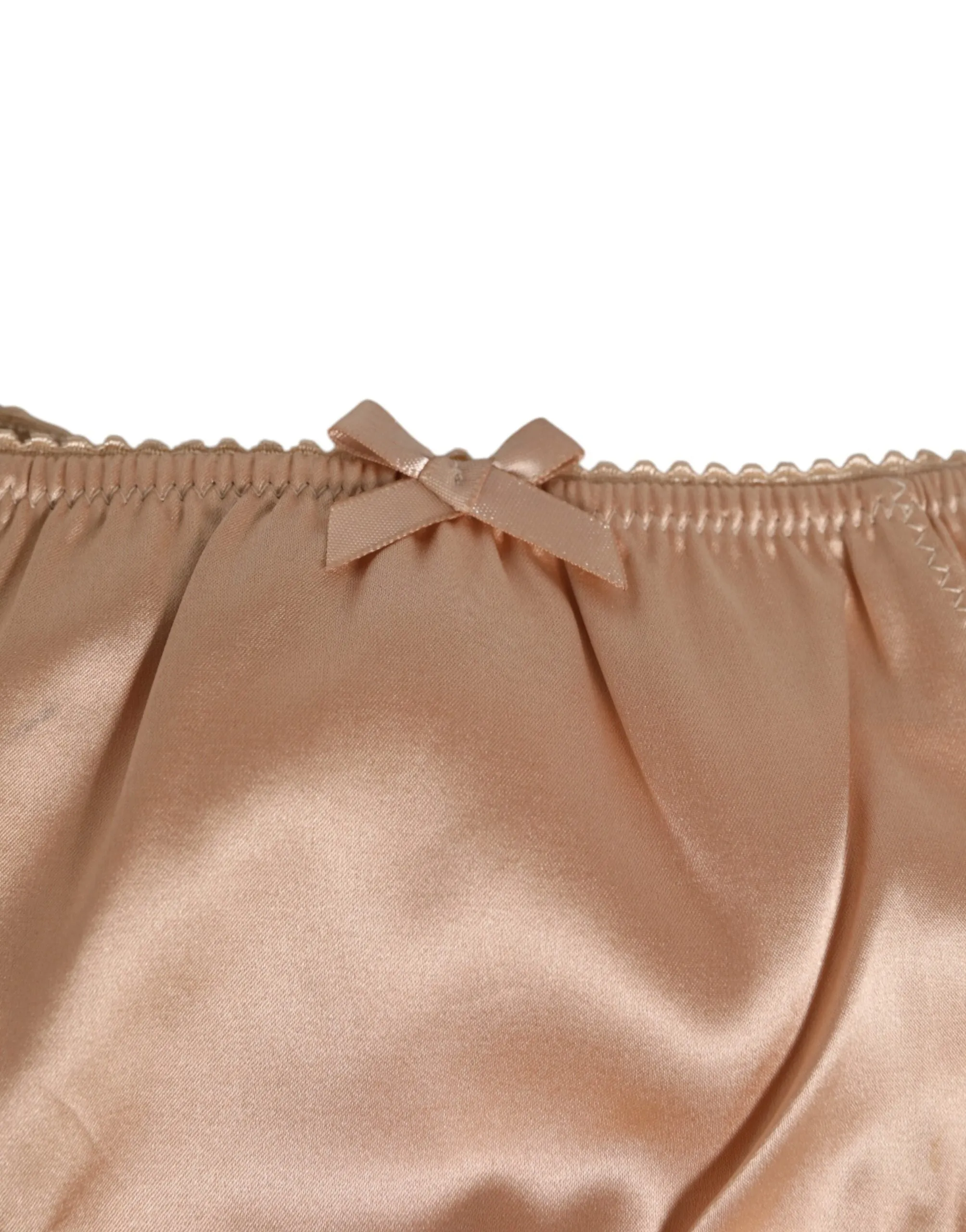 Dolce & Gabbana Nude Beige Silk Satin Bow Lace Trim Underwear sold by Siebentaschen product image thumbnail 3
