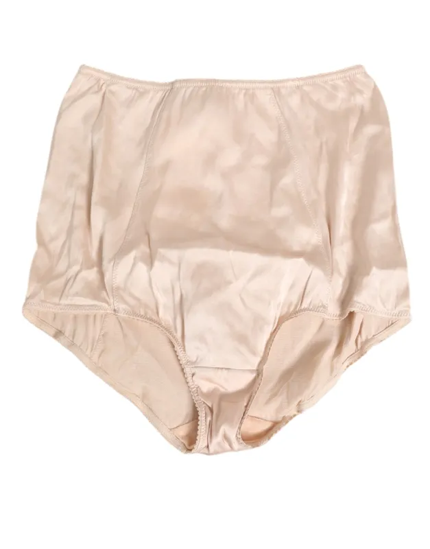 Dolce & Gabbana Beige Rosato Silk Satin High Waist Underwear sold by Siebentaschen