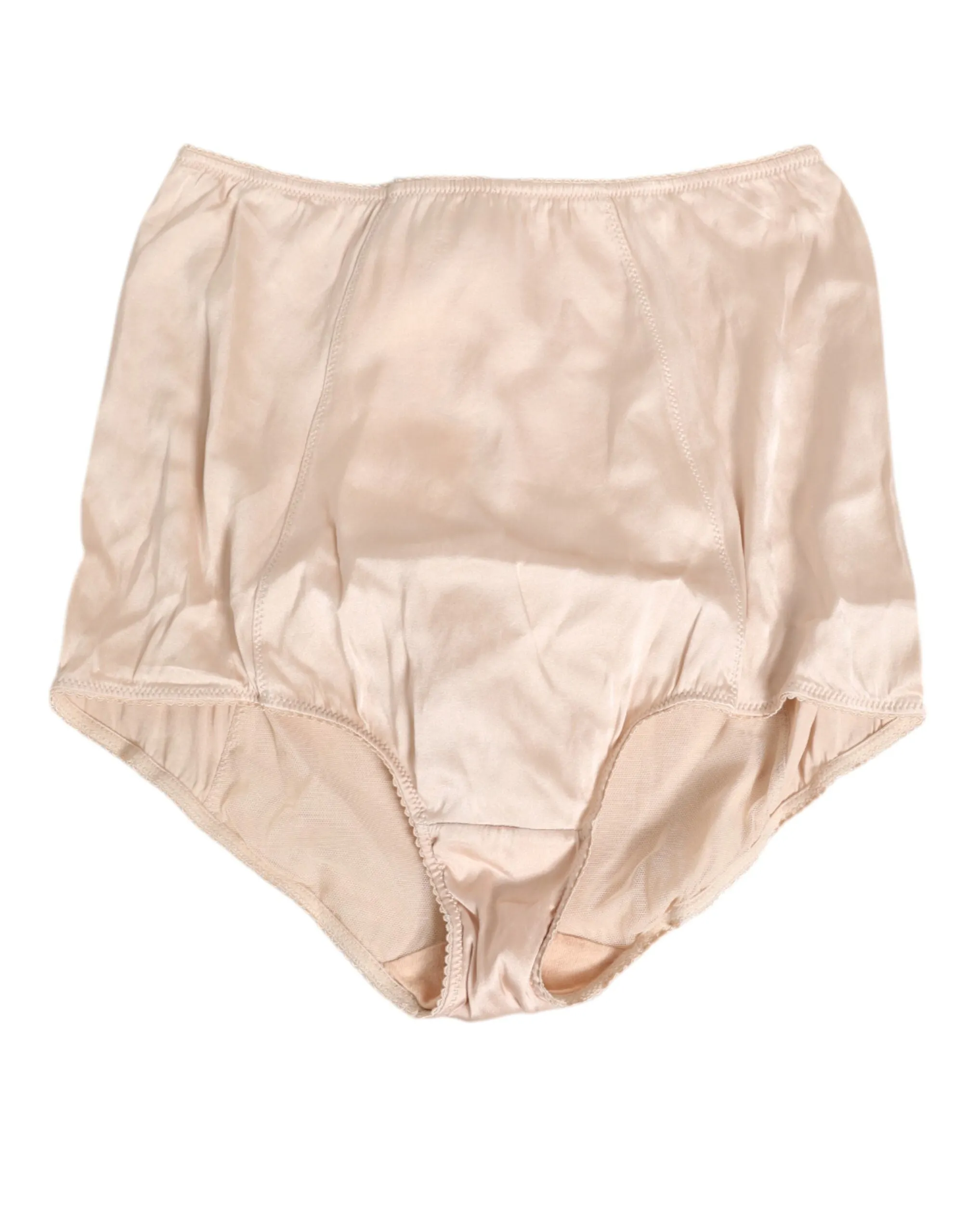 Dolce & Gabbana Beige Rosato Silk Satin High Waist Underwear sold by Siebentaschen
