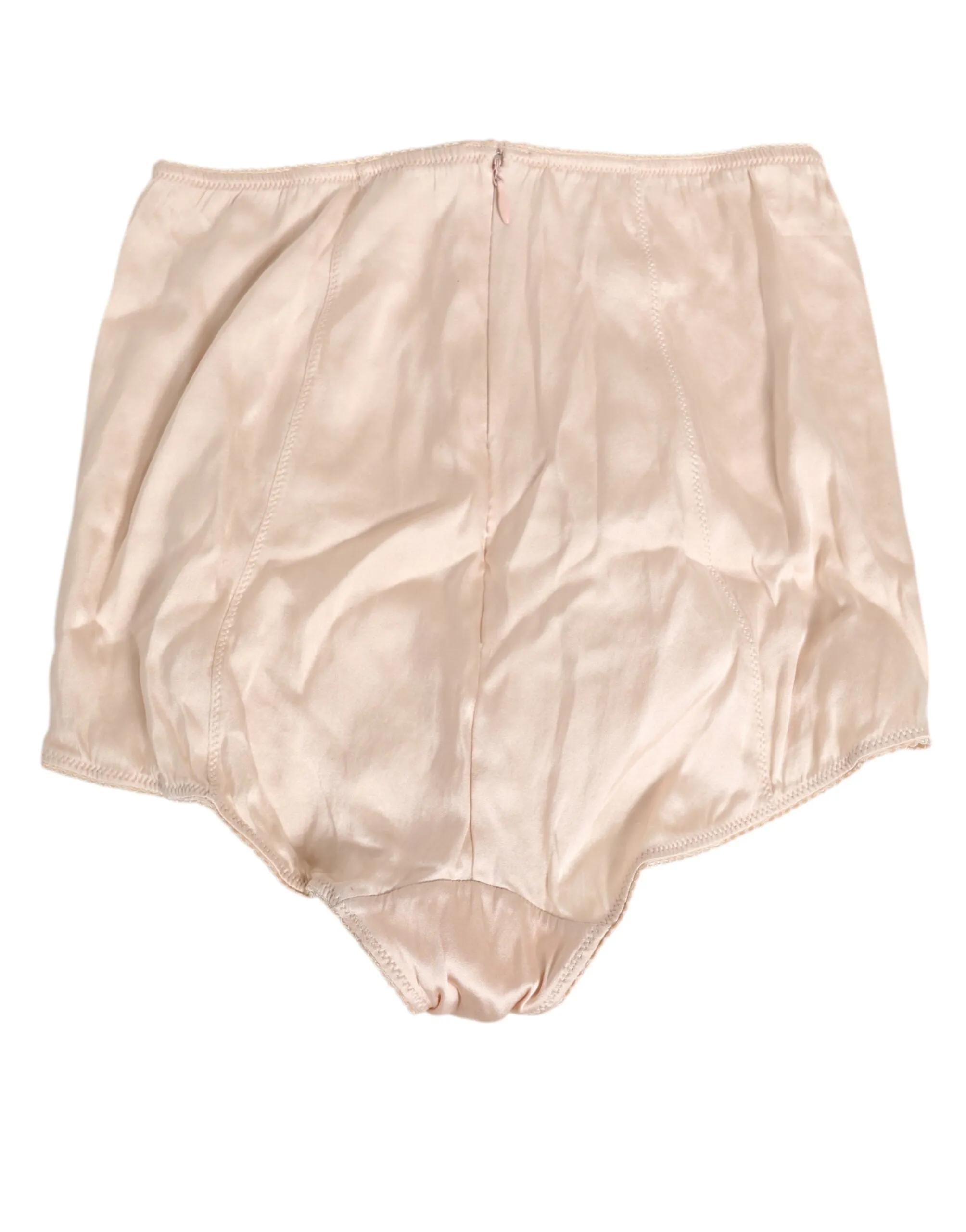 Dolce & Gabbana Beige Rosato Silk Satin High Waist Underwear sold by Siebentaschen product image thumbnail 4