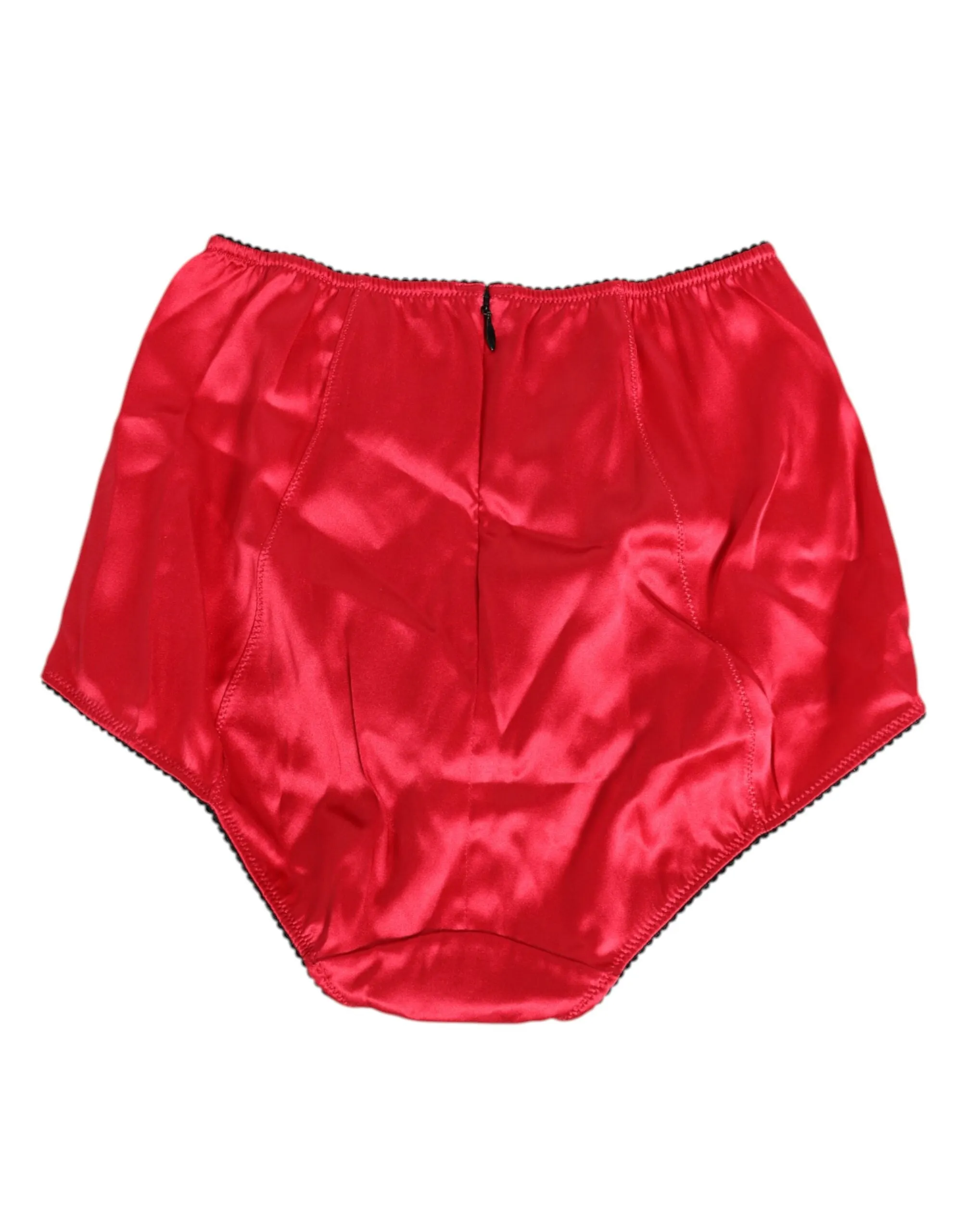 Dolce & Gabbana Red Silk Satin High-Waist Briefs Underwear sold by Siebentaschen product image thumbnail 4