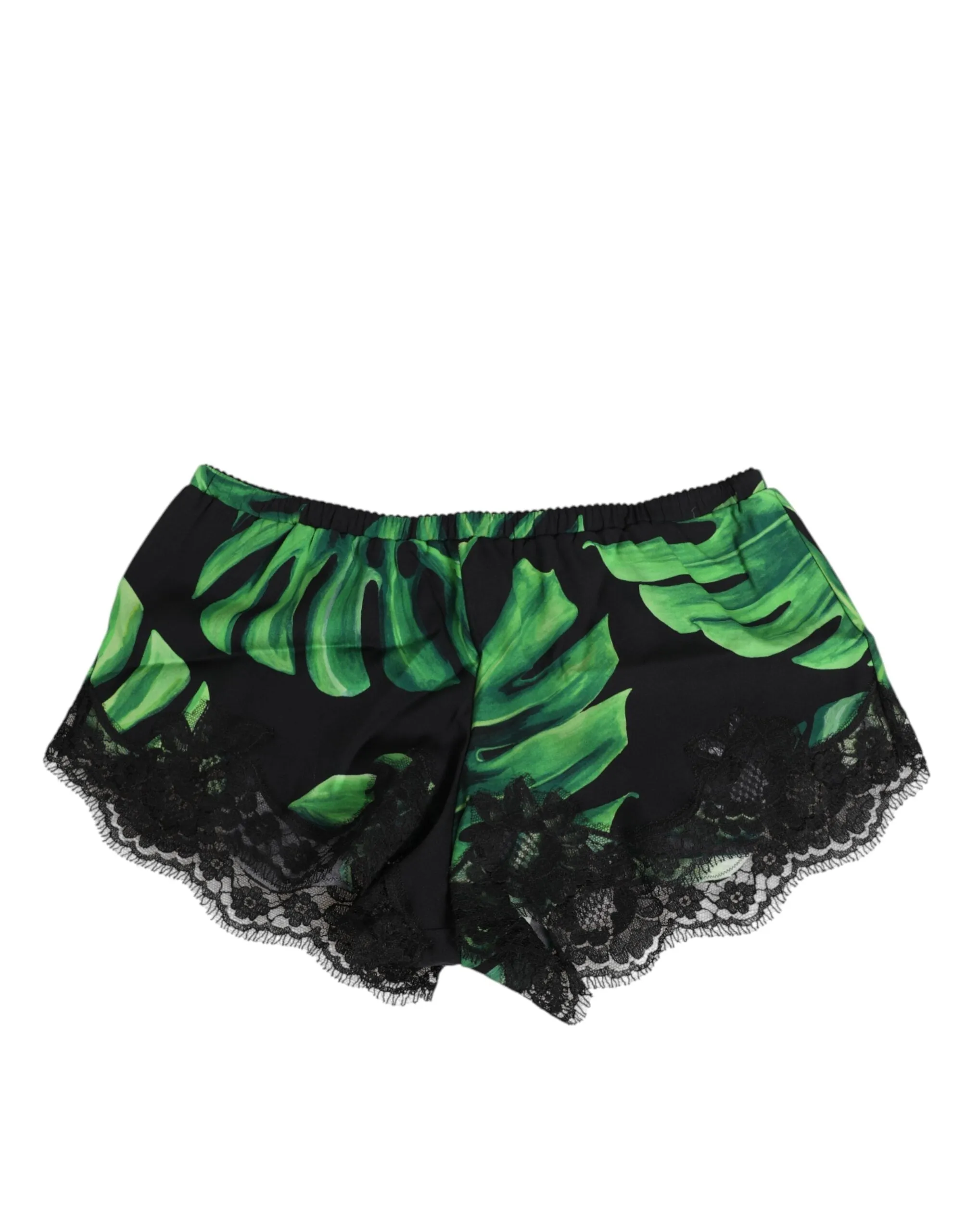 Dolce & Gabbana Black Green Tropical Print Lace Underwear sold by Siebentaschen