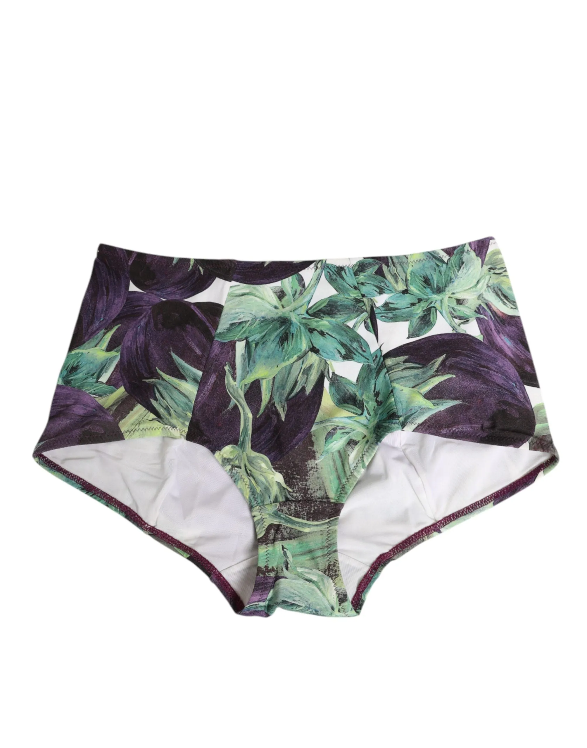 Dolce & Gabbana Eggplant Print High-Waist Briefs Underwear sold by Siebentaschen