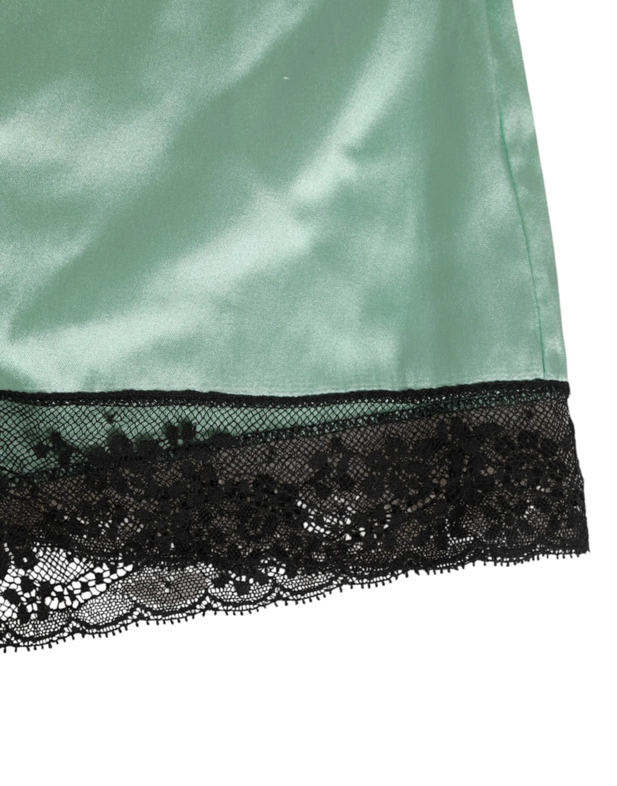 Dolce & Gabbana Water Green Satin Black Lace Trim Underwear sold by Siebentaschen product image thumbnail 3