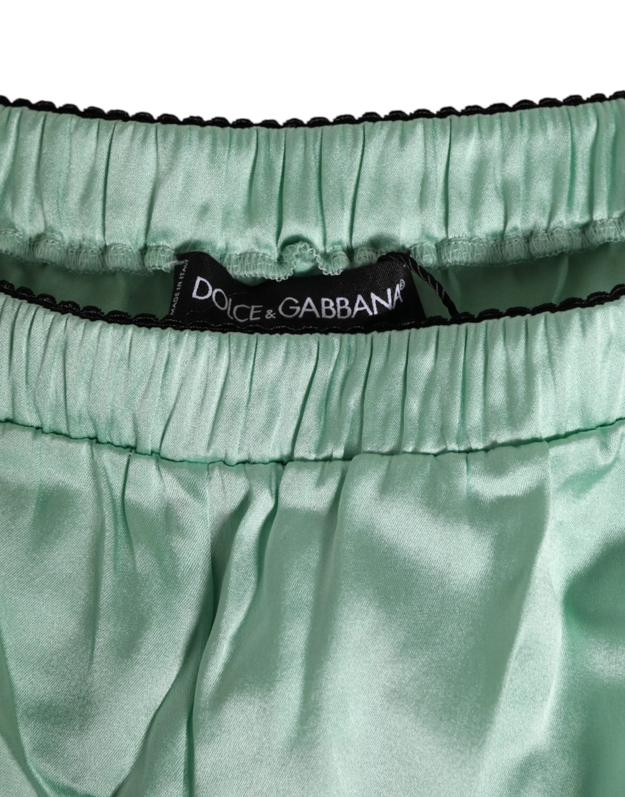 Dolce & Gabbana Water Green Satin Black Lace Trim Underwear sold by Siebentaschen product image thumbnail 4