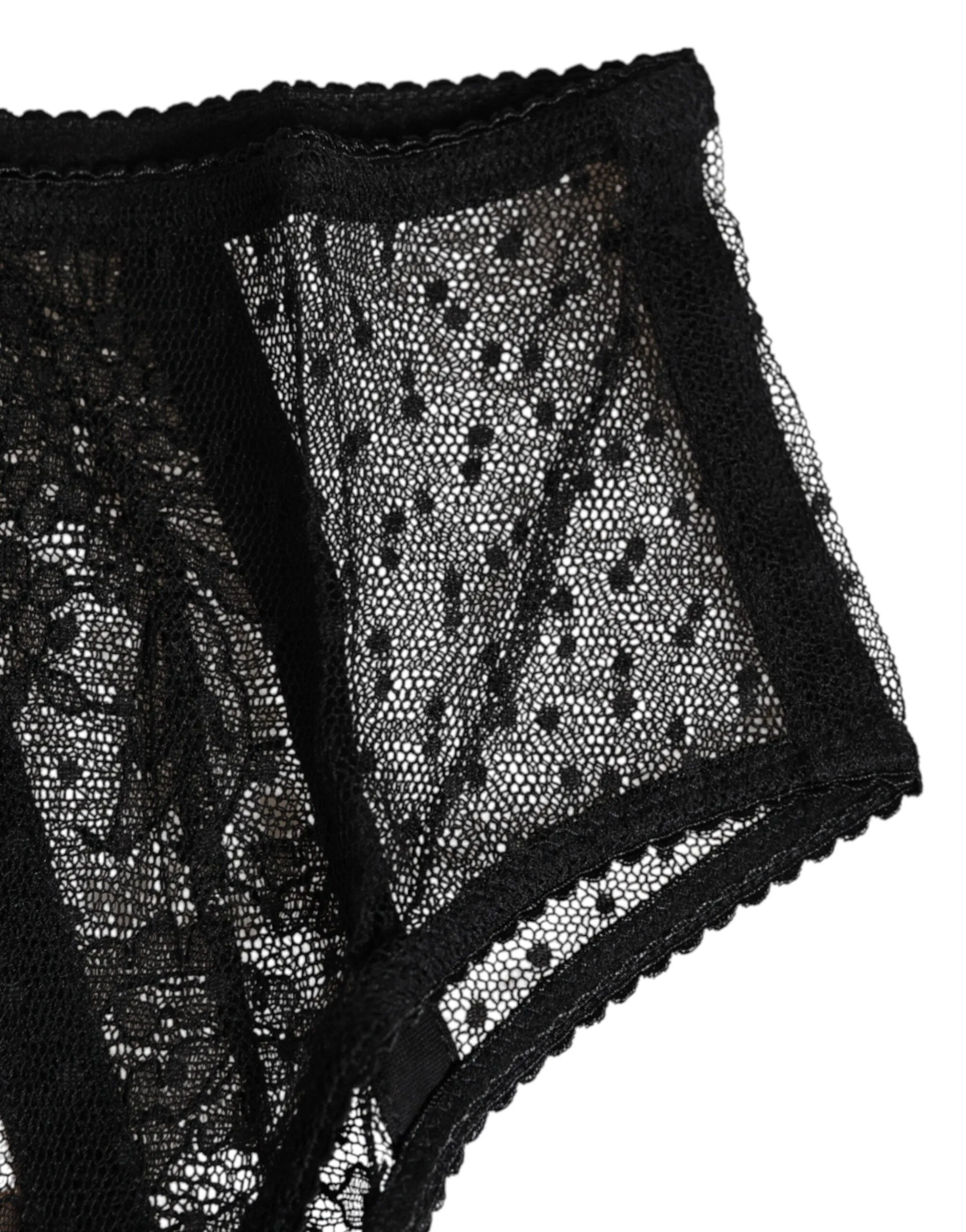Dolce & Gabbana Black Floral Lace Sheer Mesh High Waist Underwear sold by Siebentaschen product image thumbnail 3