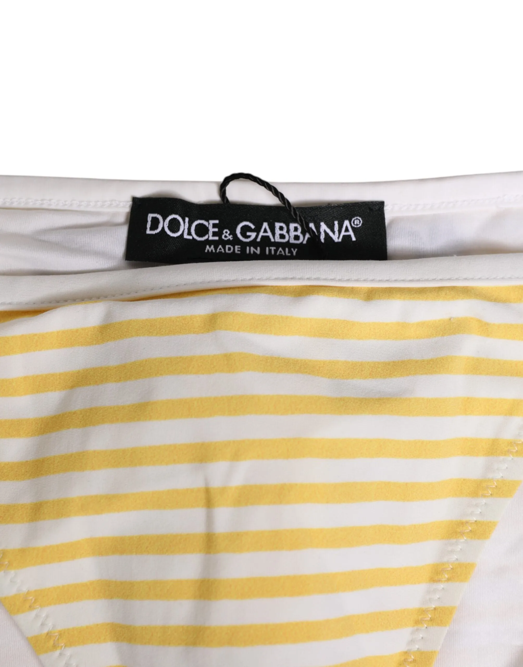 Dolce & Gabbana White Yellow Stripe Tie Side Logo Underwear sold by Siebentaschen product image thumbnail 4