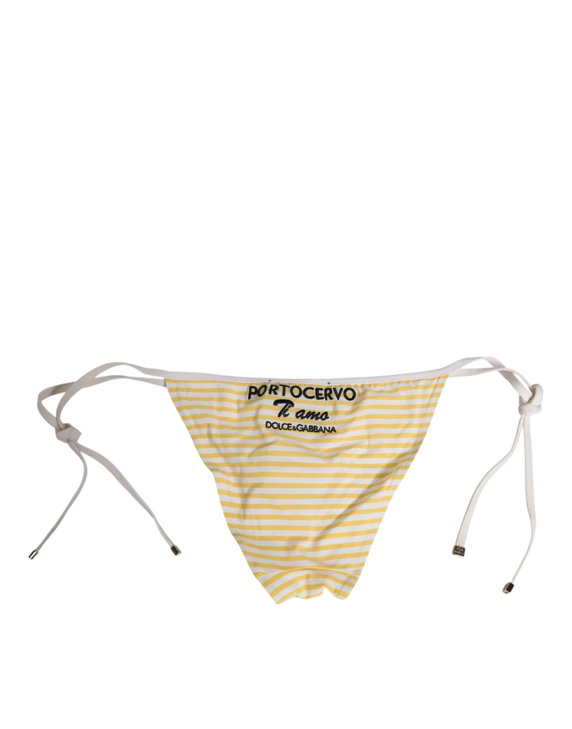 Dolce & Gabbana White Yellow Stripe Tie Side Logo Underwear sold by Siebentaschen product image thumbnail 5
