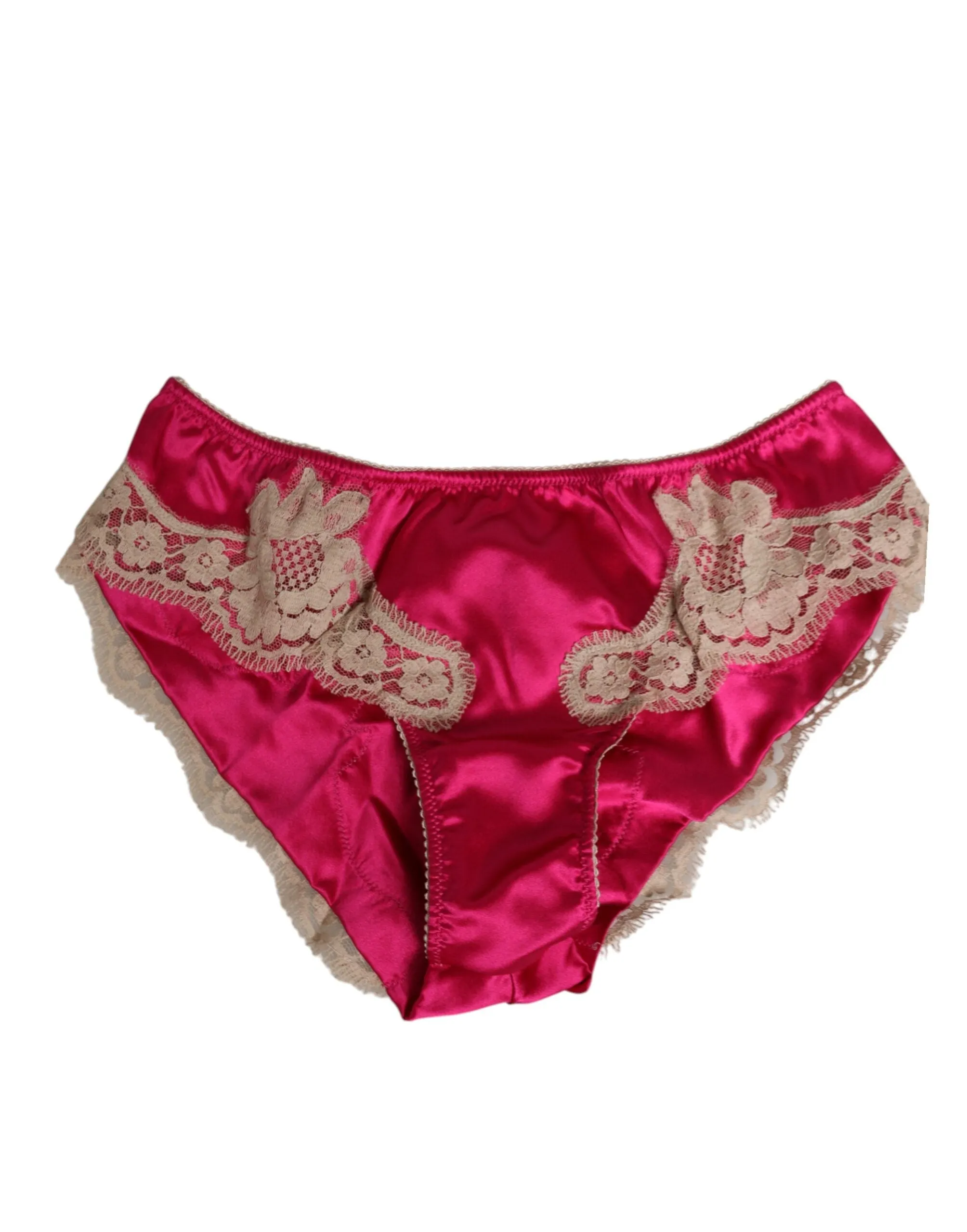 Dolce & Gabbana Pink Silk Satin Lace Trim New Slip Underwear sold by Siebentaschen