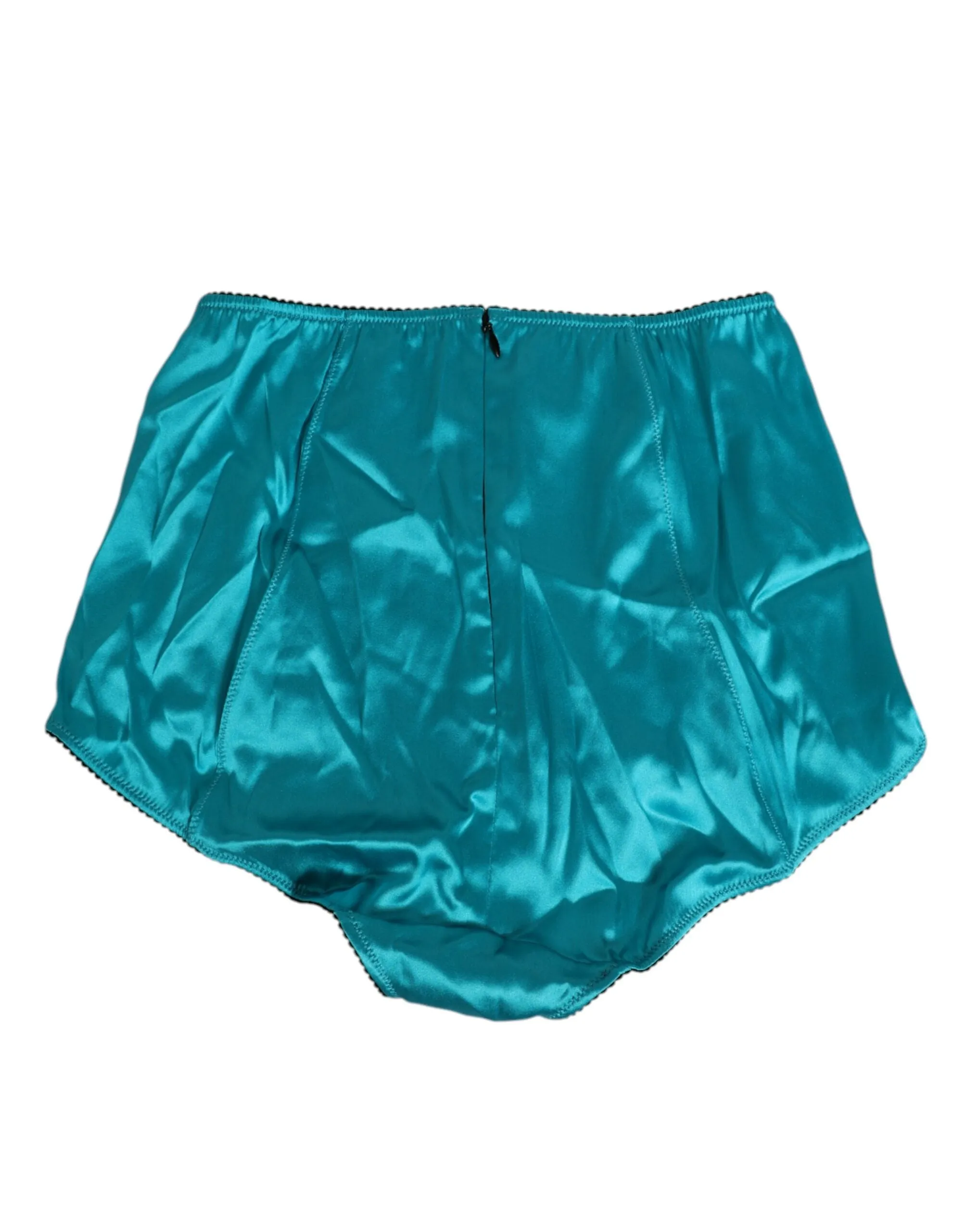 Dolce & Gabbana Aqua Green Satin High-Waist Briefs Underwear sold by Siebentaschen product image thumbnail 4