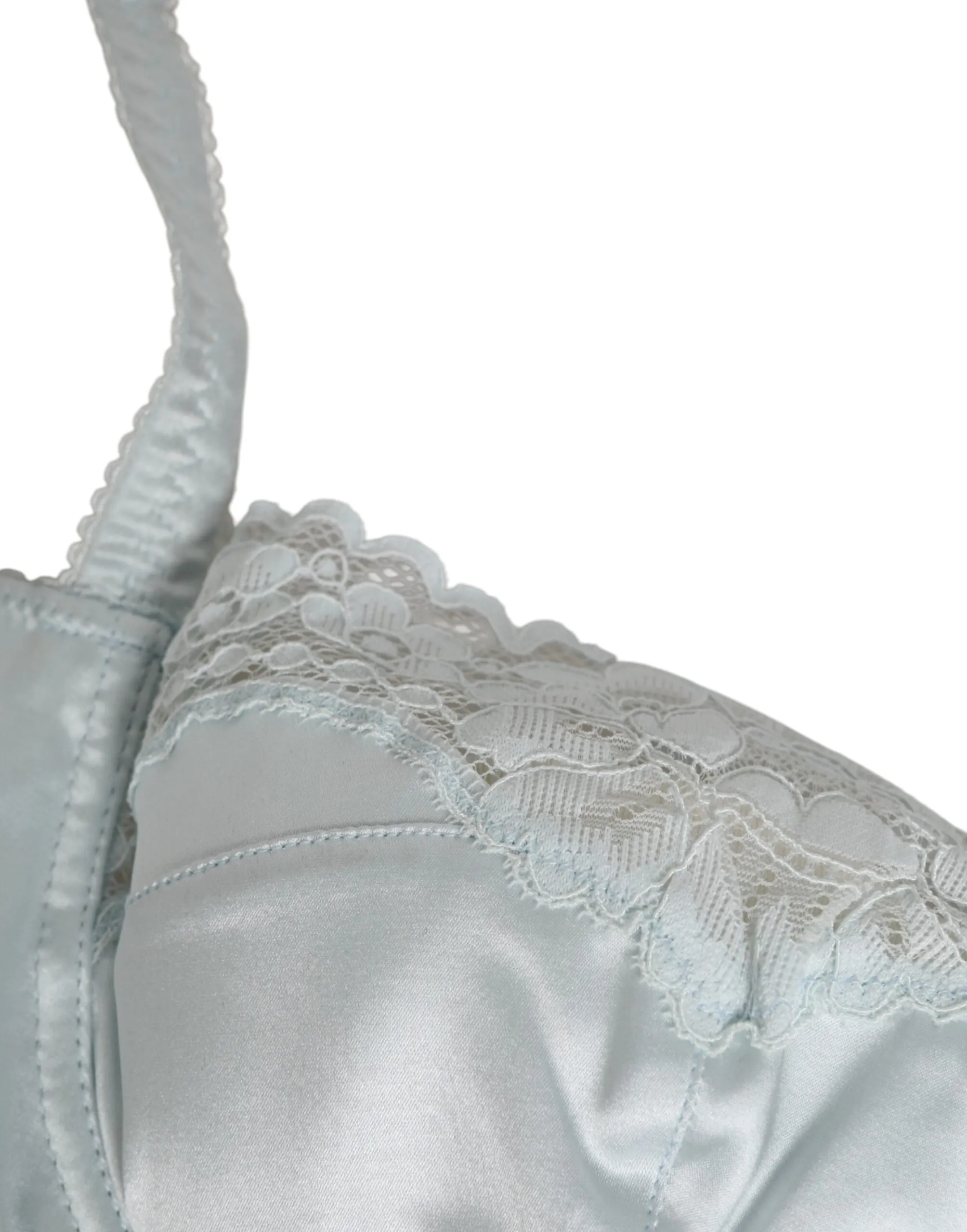 Dolce & Gabbana Light Blue Silk Semi-Padded Balconette Underwear sold by Siebentaschen product image thumbnail 3