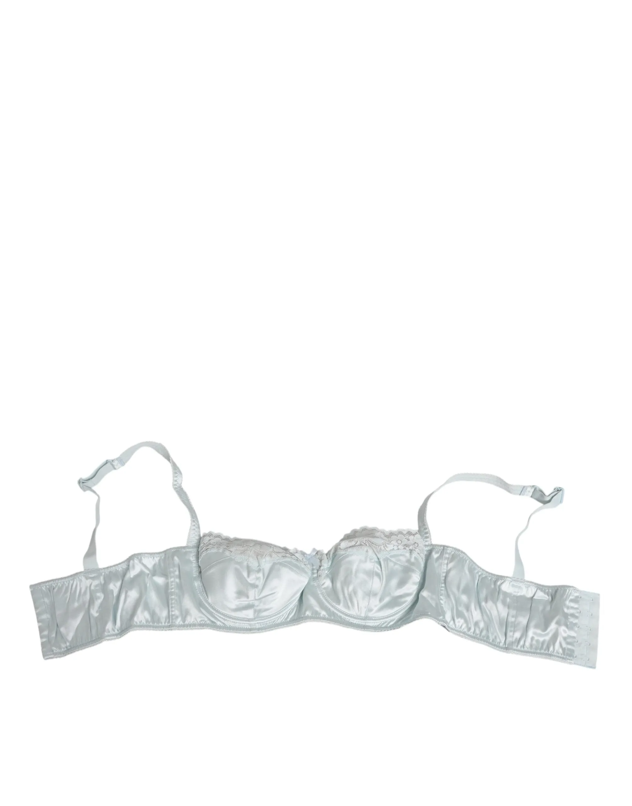 Dolce & Gabbana Light Blue Silk Semi-Padded Balconette Underwear sold by Siebentaschen