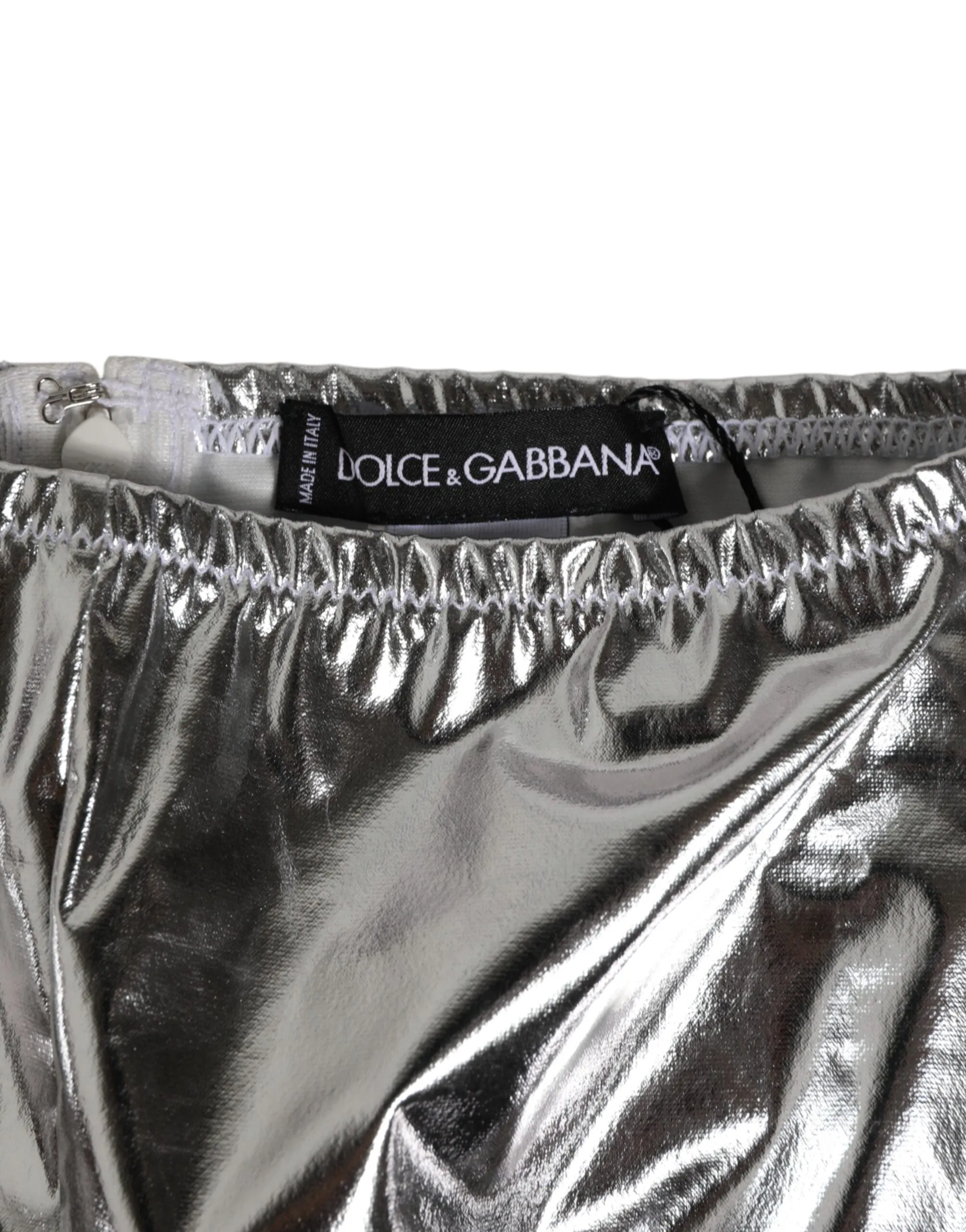Dolce & Gabbana Silver Metallic High Waist Bikini Bottom Women Underwear sold by Siebentaschen product image thumbnail 3