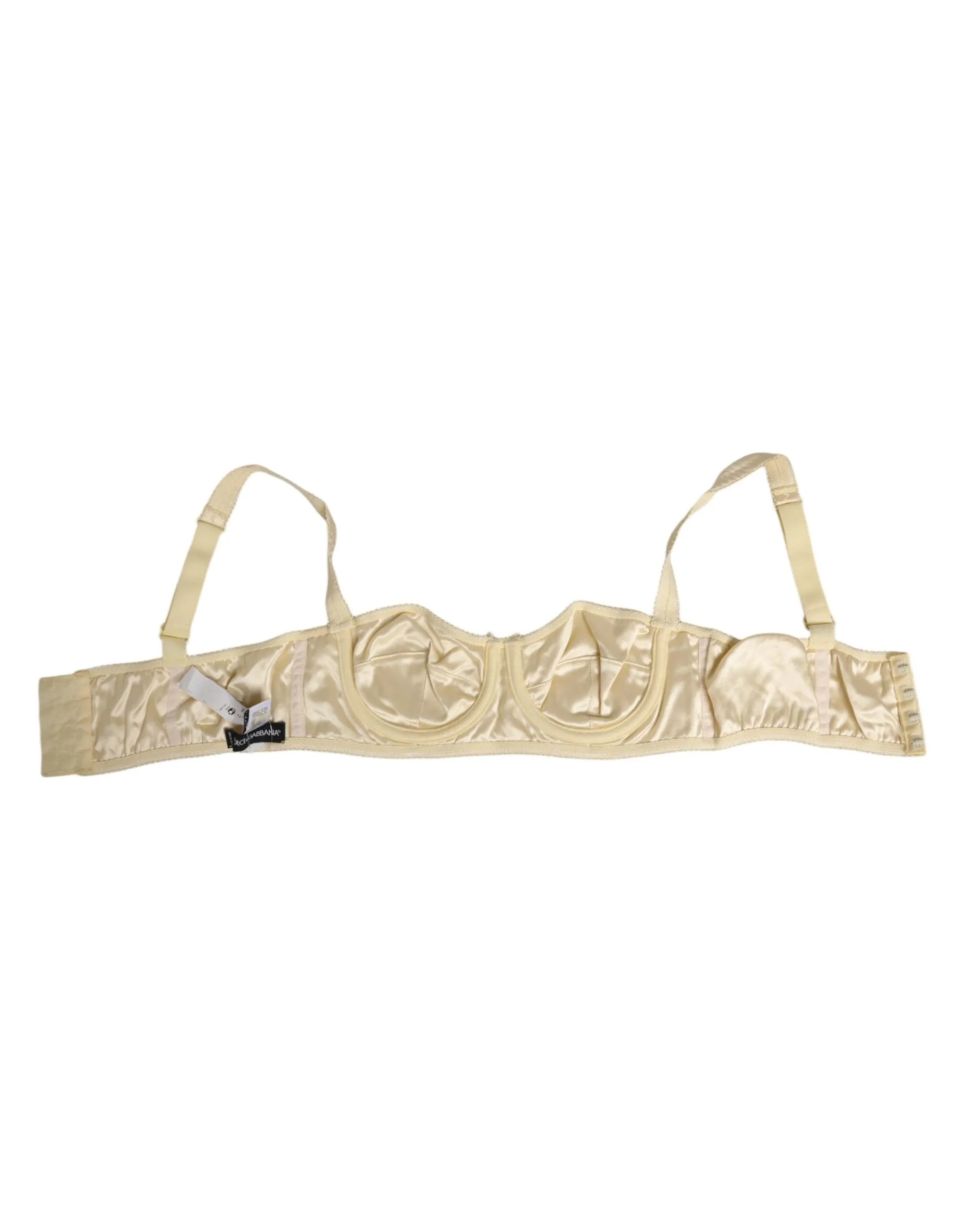 Dolce & Gabbana Cream Satin Blend Balconette Bra Underwear sold by Siebentaschen product image thumbnail 4