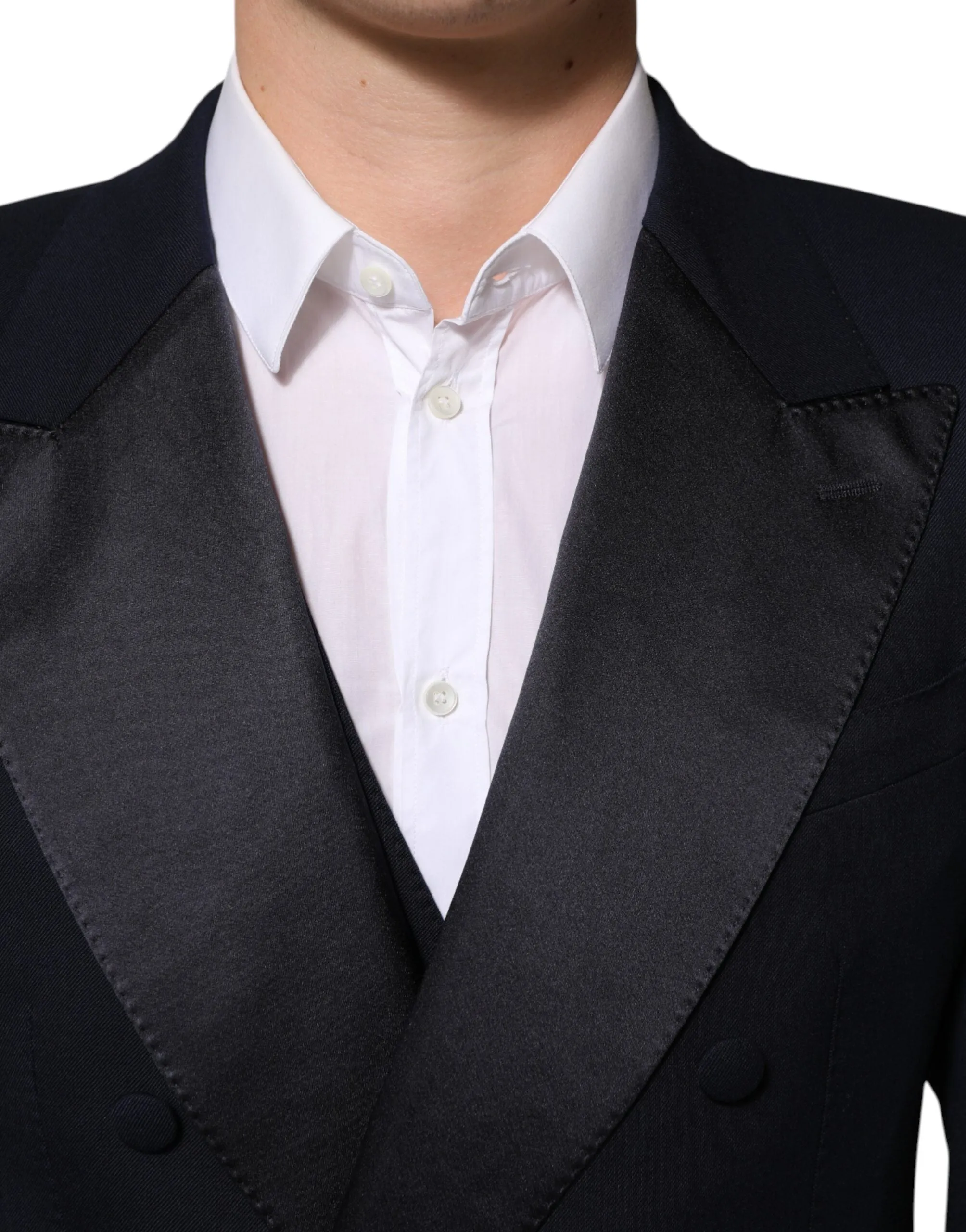 Dolce & Gabbana Black Wool 3 Piece Slim Fit Formal Men Suit sold by Siebentaschen product image thumbnail 5