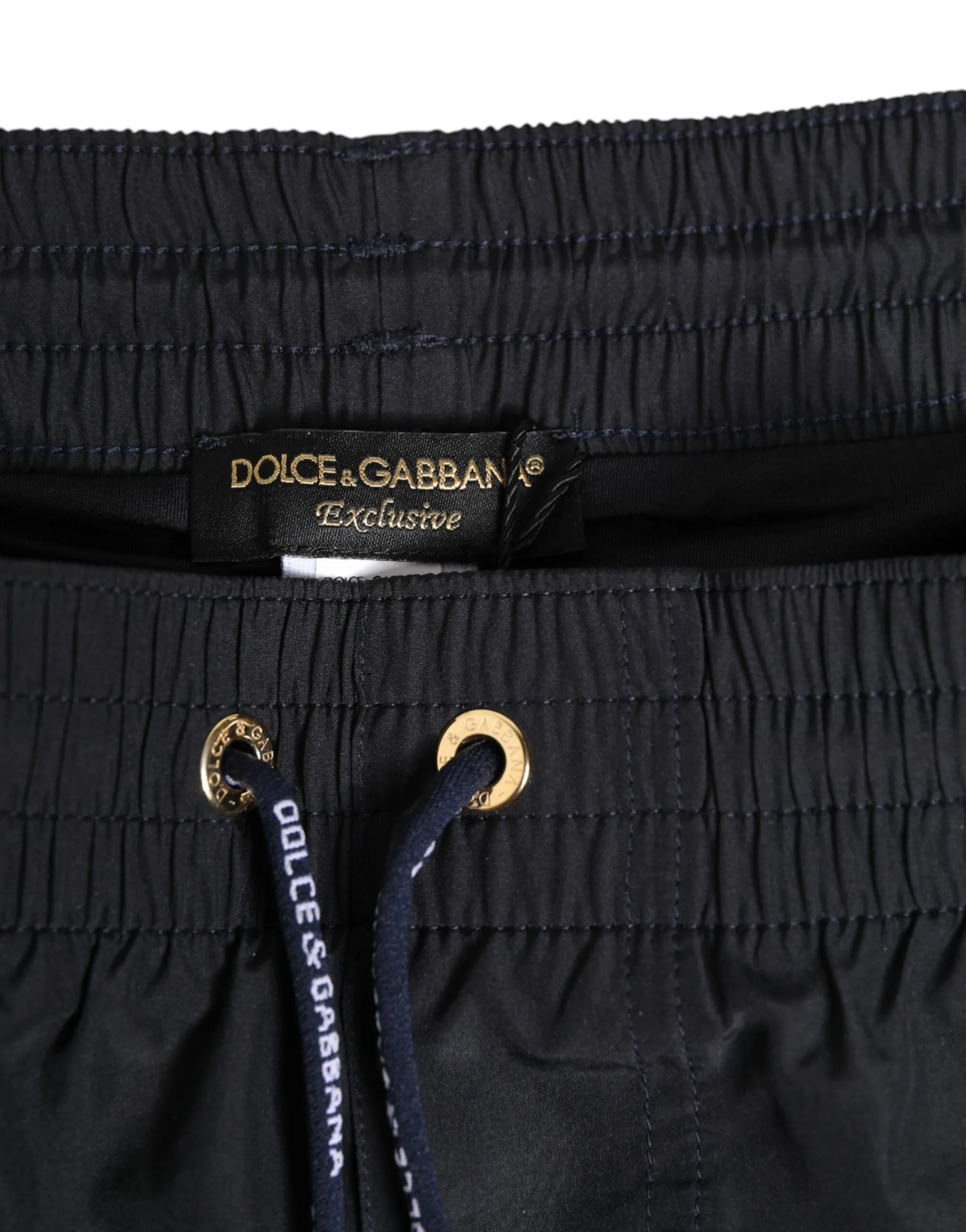 Dolce & Gabbana Black Nylon Side Logo Tape Shorts Swimwear sold by Siebentaschen product image thumbnail 4