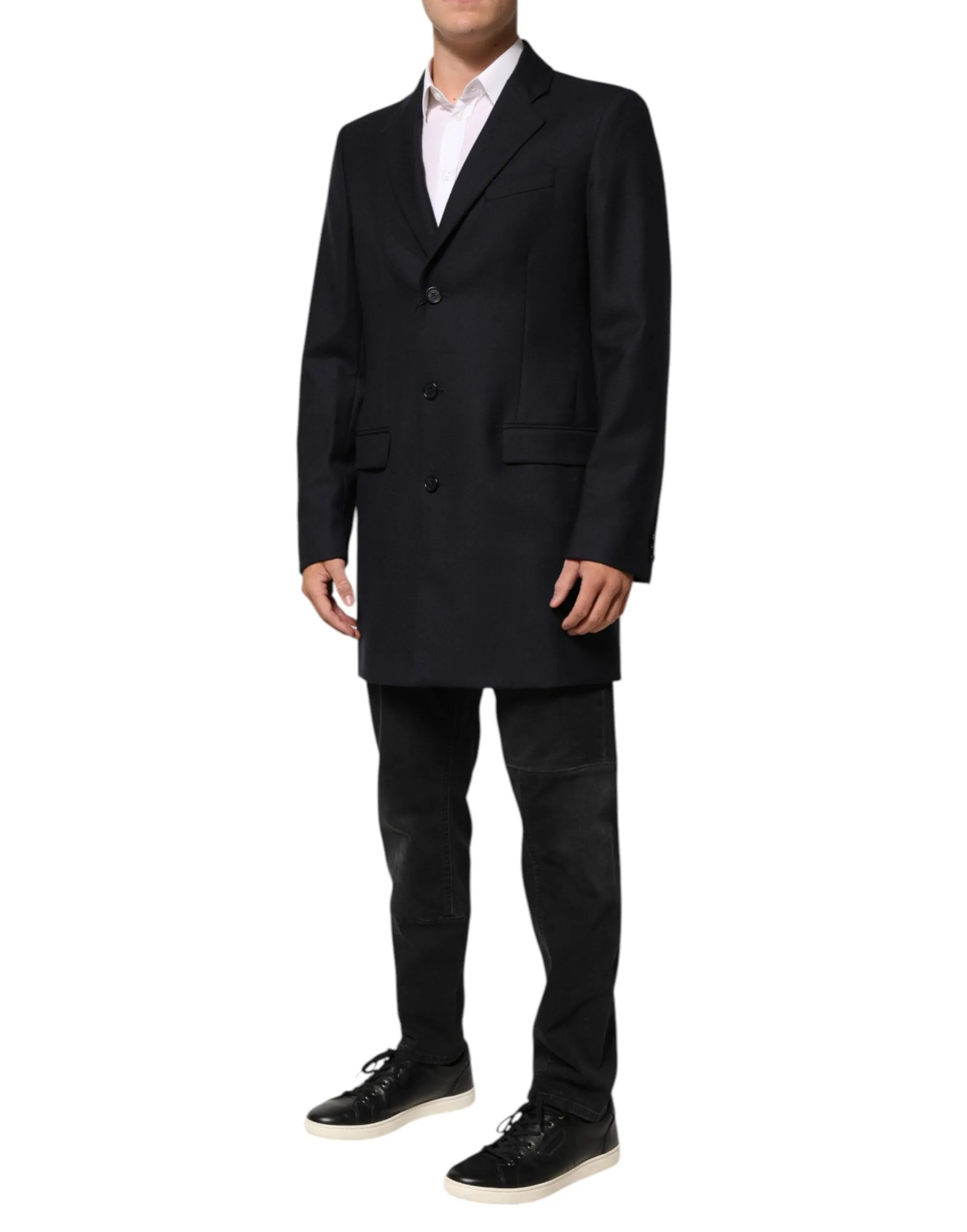 Dolce & Gabbana Dark Blue Wool Men Jacket Coat Blazer Suit sold by Siebentaschen product image thumbnail 3