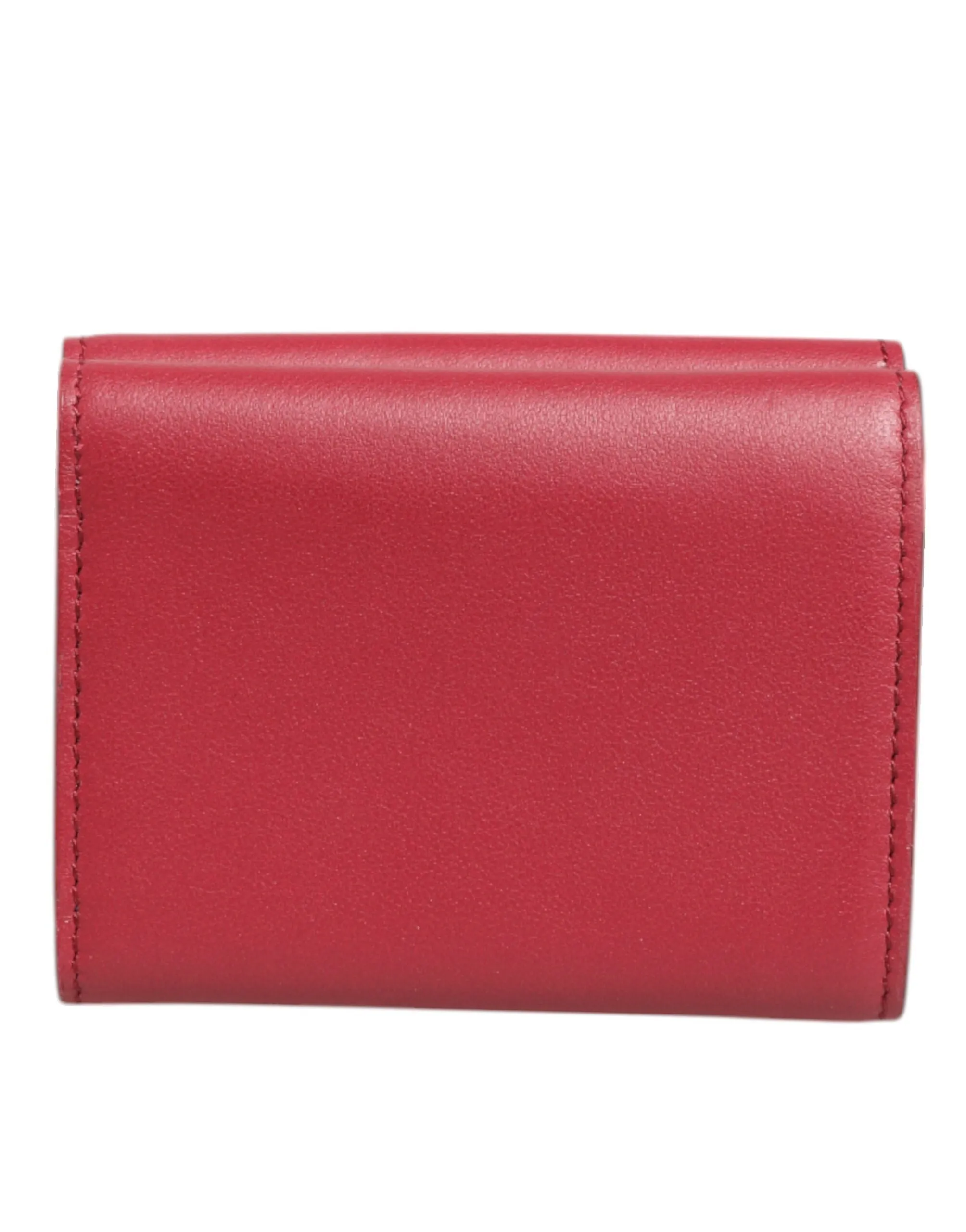 Dolce & Gabbana Red Leather Bold Logo Print Trifold Card Holder Wallet sold by Siebentaschen product image thumbnail 5
