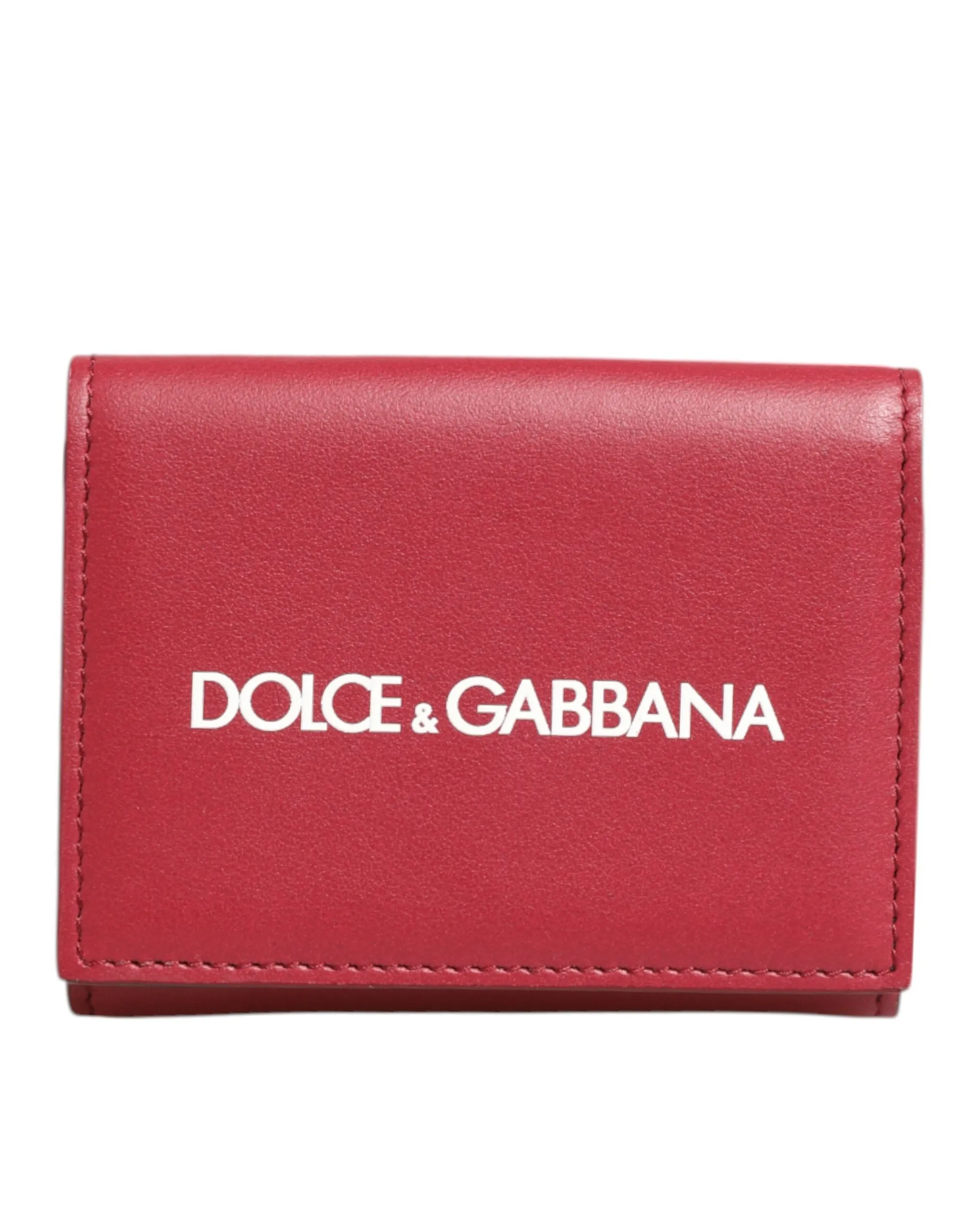 Dolce & Gabbana Red Leather Bold Logo Print Trifold Card Holder Wallet sold by Siebentaschen product image thumbnail 2