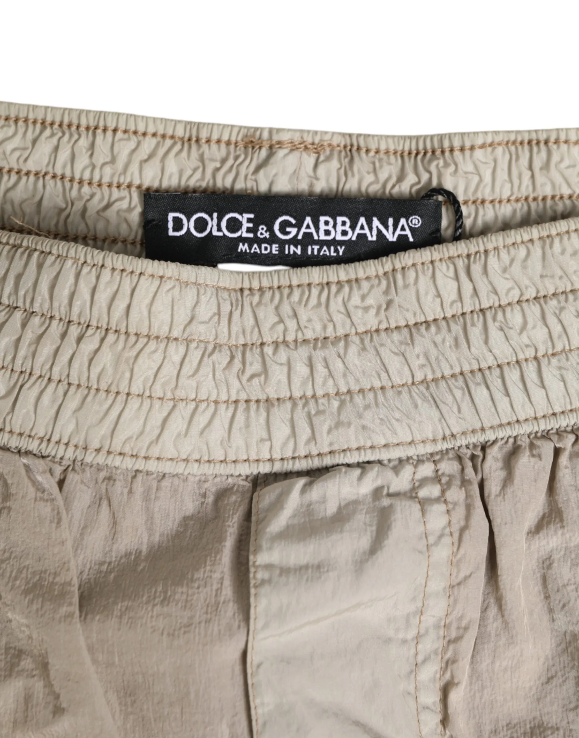 Dolce & Gabbana Beige Nylon Beachwear Men Boxer Short Swimwear sold by Siebentaschen product image thumbnail 3