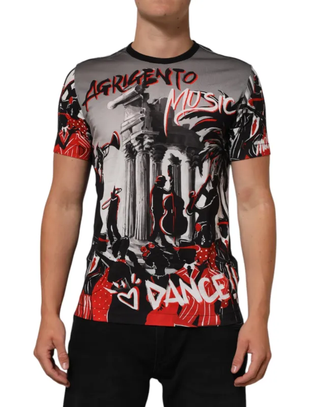 Dolce & Gabbana Multicolor Agrigento Dance Jazz Music Print T-shirt sold by Siebentaschen