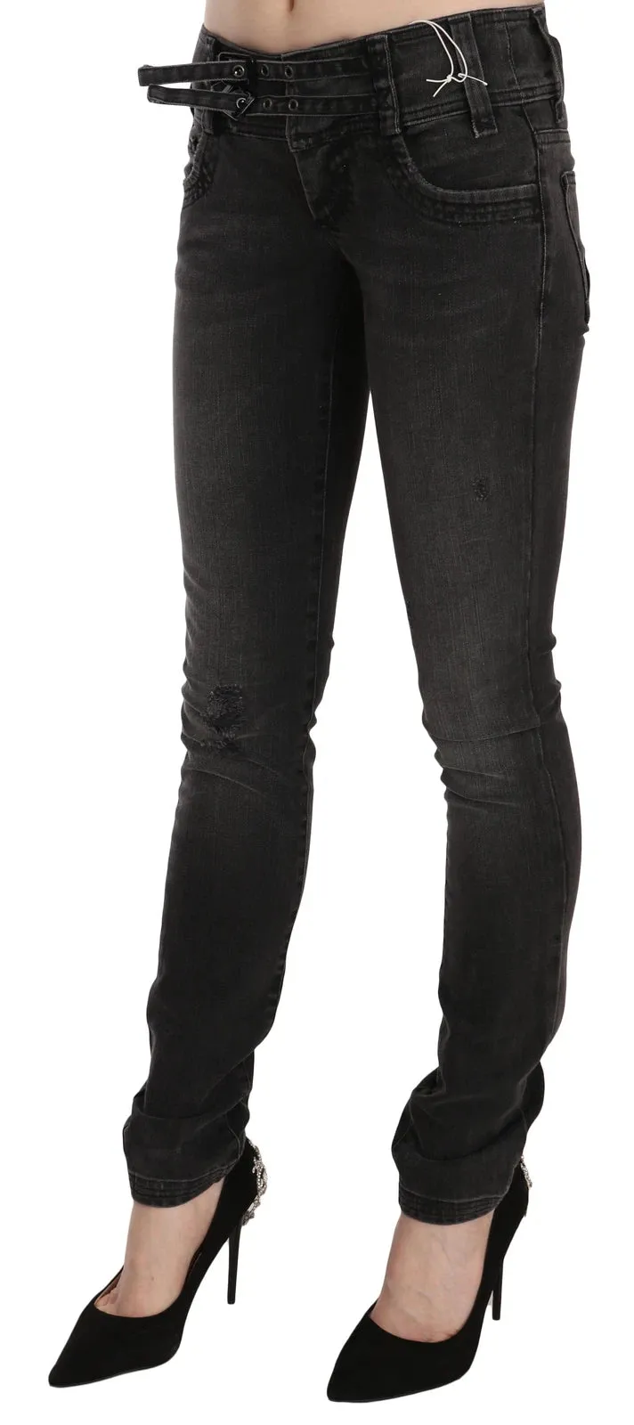 John Galliano Black Washed Low Waist Slim Fit Skinny Denim Pants Jeans sold by Siebentaschen product image thumbnail 4