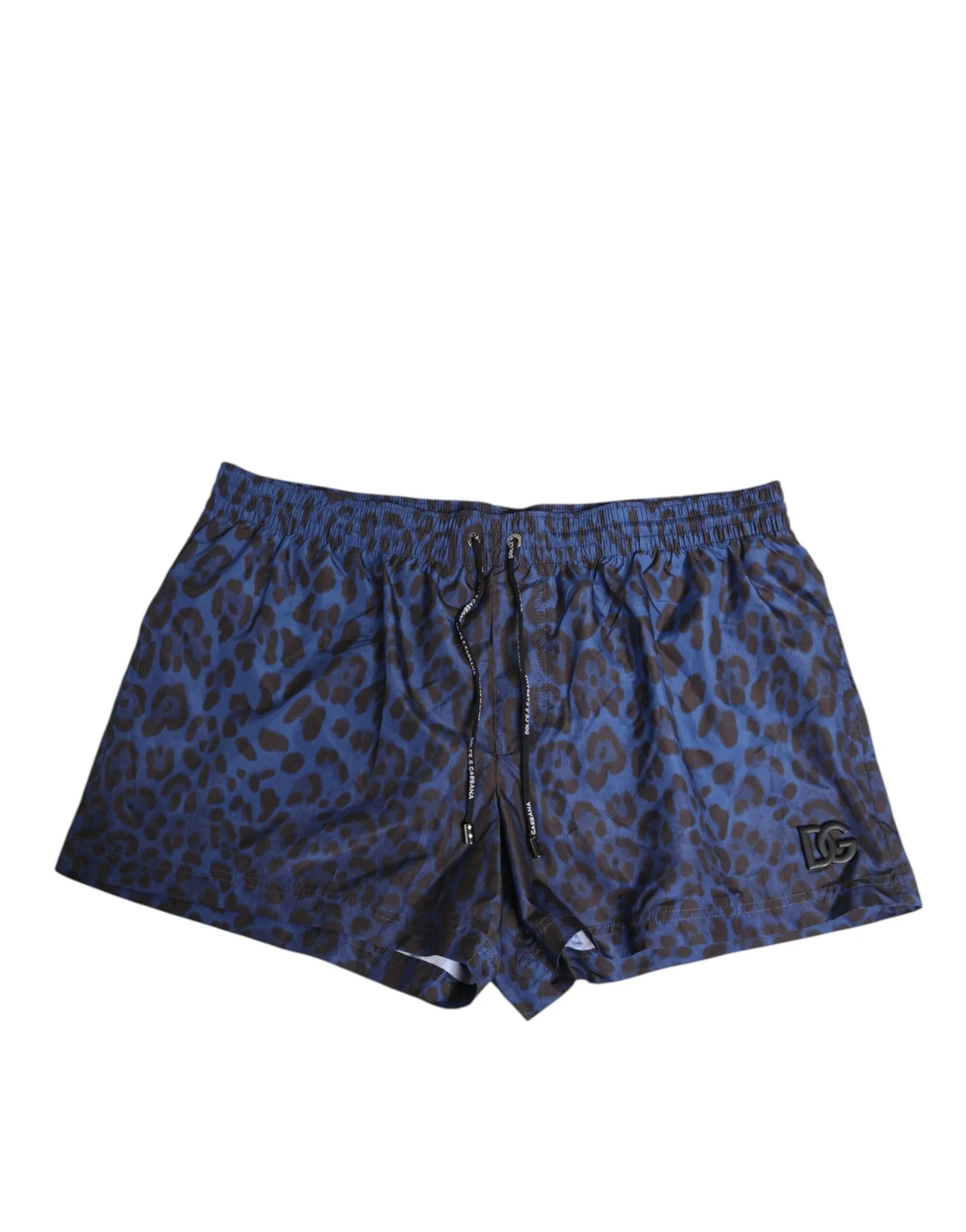 Dolce & Gabbana Blue Leopard Print Polyester Elastic Waistband Swimwear sold by Siebentaschen