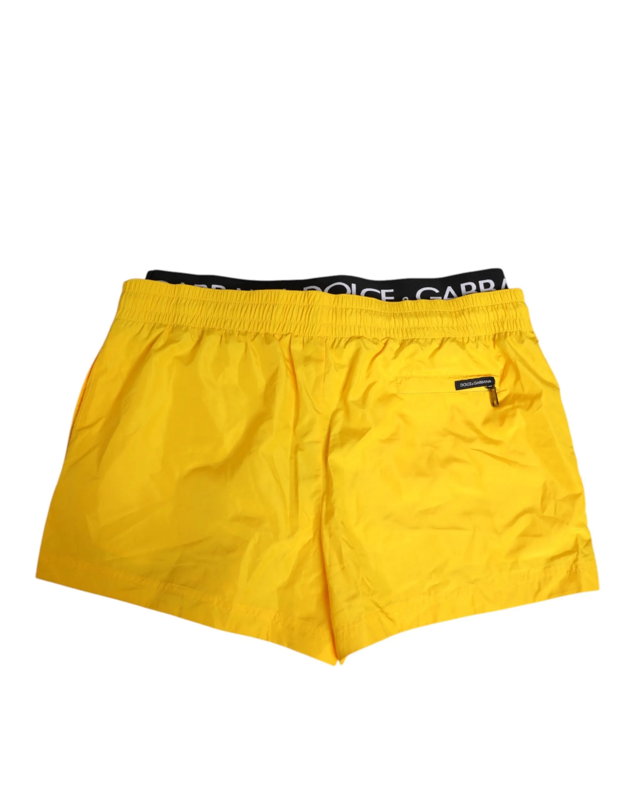 Dolce & Gabbana Yellow Drawstring Beachwear Men Shorts Swimwear sold by Siebentaschen product image thumbnail 5