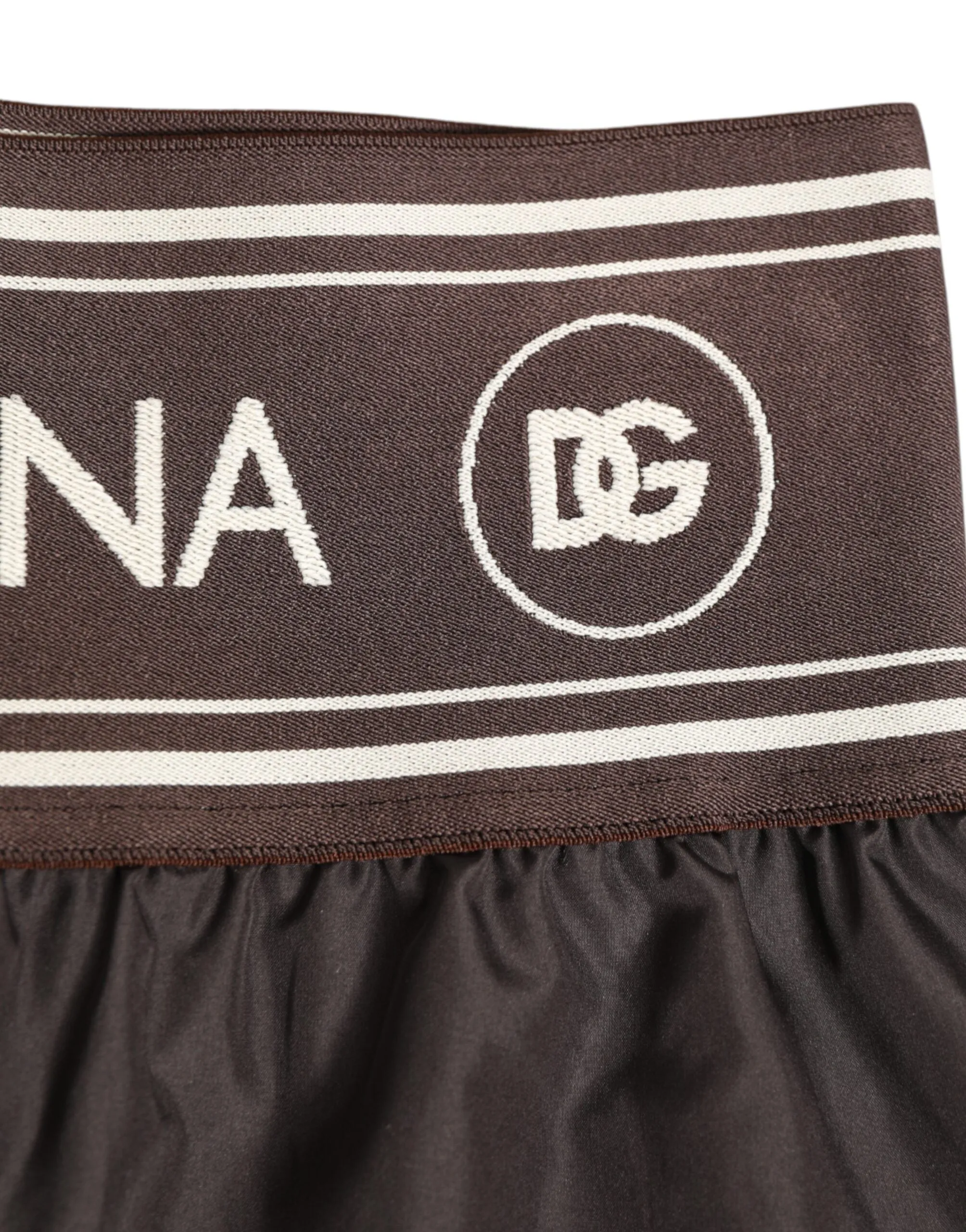 Dolce & Gabbana Brown Polyester Logo Elastic Waistband Swimwear sold by Siebentaschen product image thumbnail 3